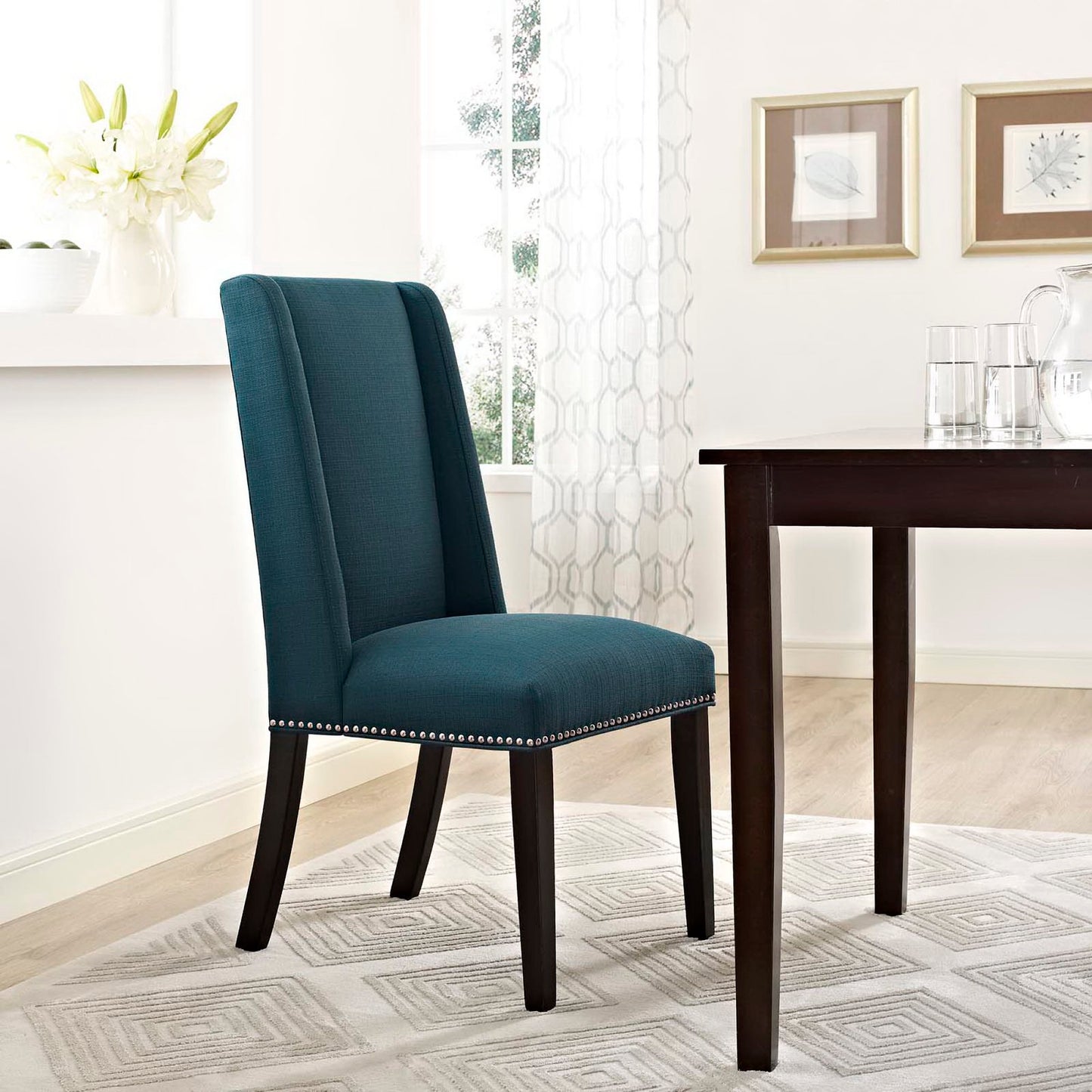 Modway Outlet Baron Fabric Dining Chair by Modway Bar and Dining Furniture Azure - EEI-2233-AZU