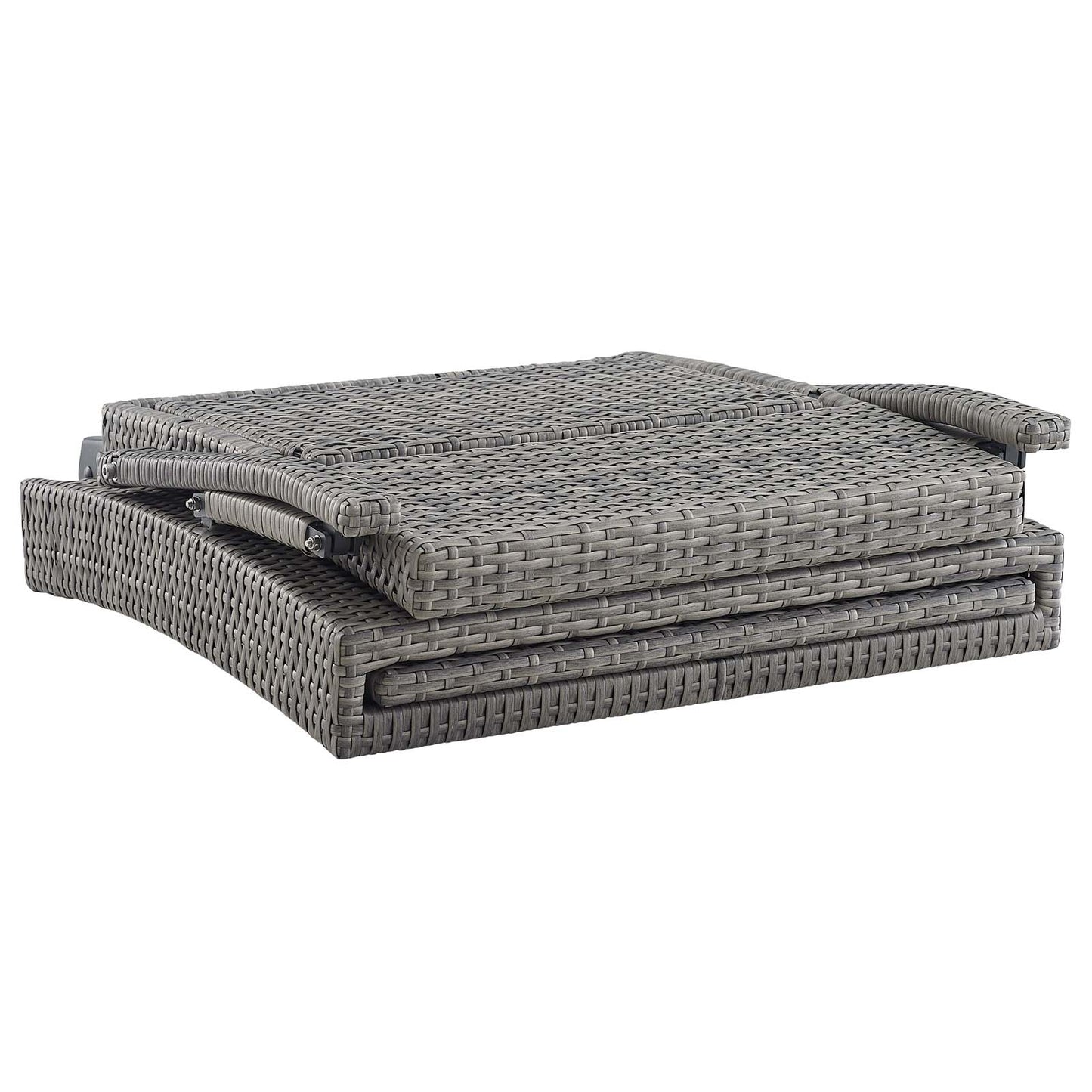 Modway Outlet Envisage Chaise Outdoor Patio Wicker Rattan Lounge Chair by Modway Outdoor Furniture Furniture Light Gray Charcoal - EEI-2301-LGR-CHA