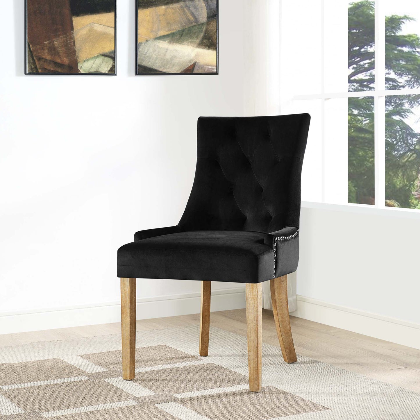 Modway Outlet Pose Performance Velvet Dining Chair by Modway Bar and Dining Furniture Black - EEI-2577-BLK