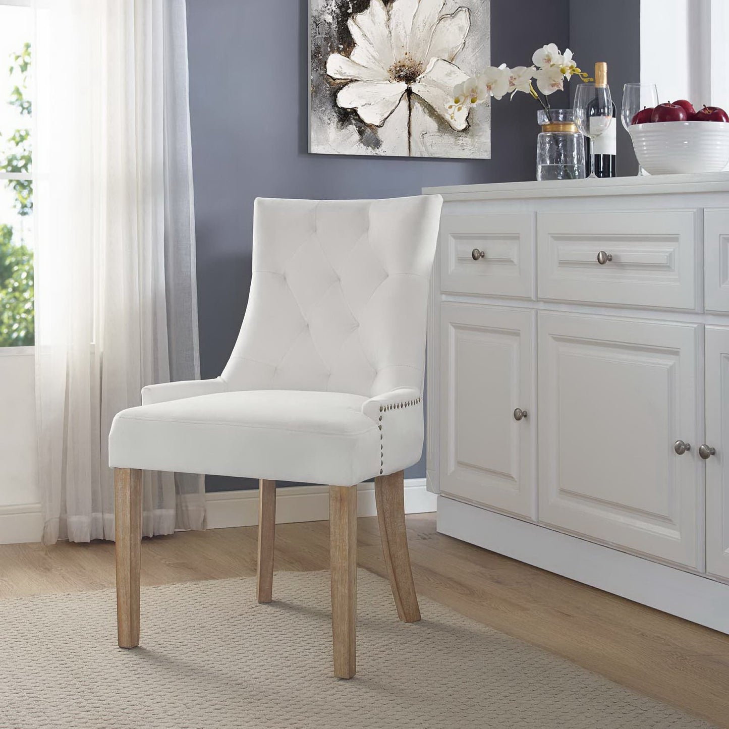 Modway Outlet Pose Performance Velvet Dining Chair by Modway Bar and Dining Furniture Ivory - EEI-2577-IVO