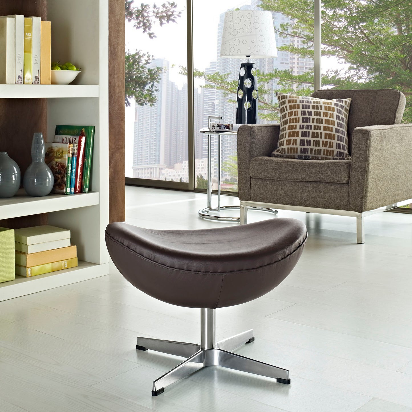 Modway Outlet Glove Leather Ottoman by Modway Living Room Furniture Brown - EEI-264-BRN