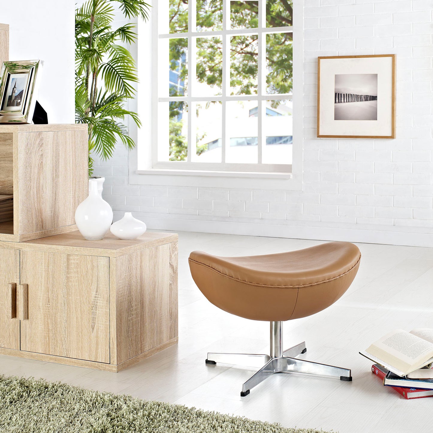 Modway Outlet Glove Leather Ottoman by Modway Living Room Furniture Terracotta - EEI-264-TER