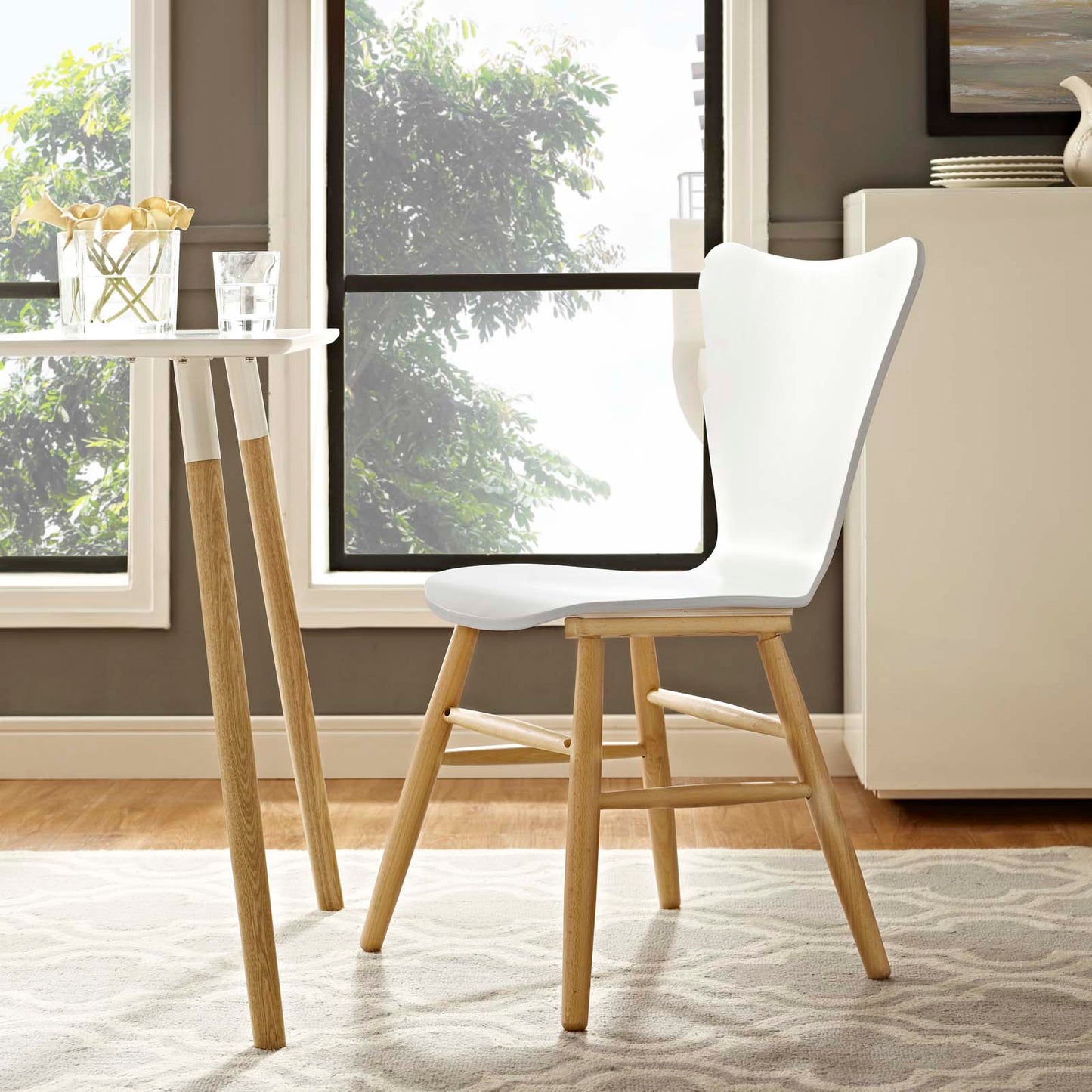 Modway Outlet Cascade Wood Dining Chair by Modway Bar and Dining Furniture White - EEI-2672-WHI