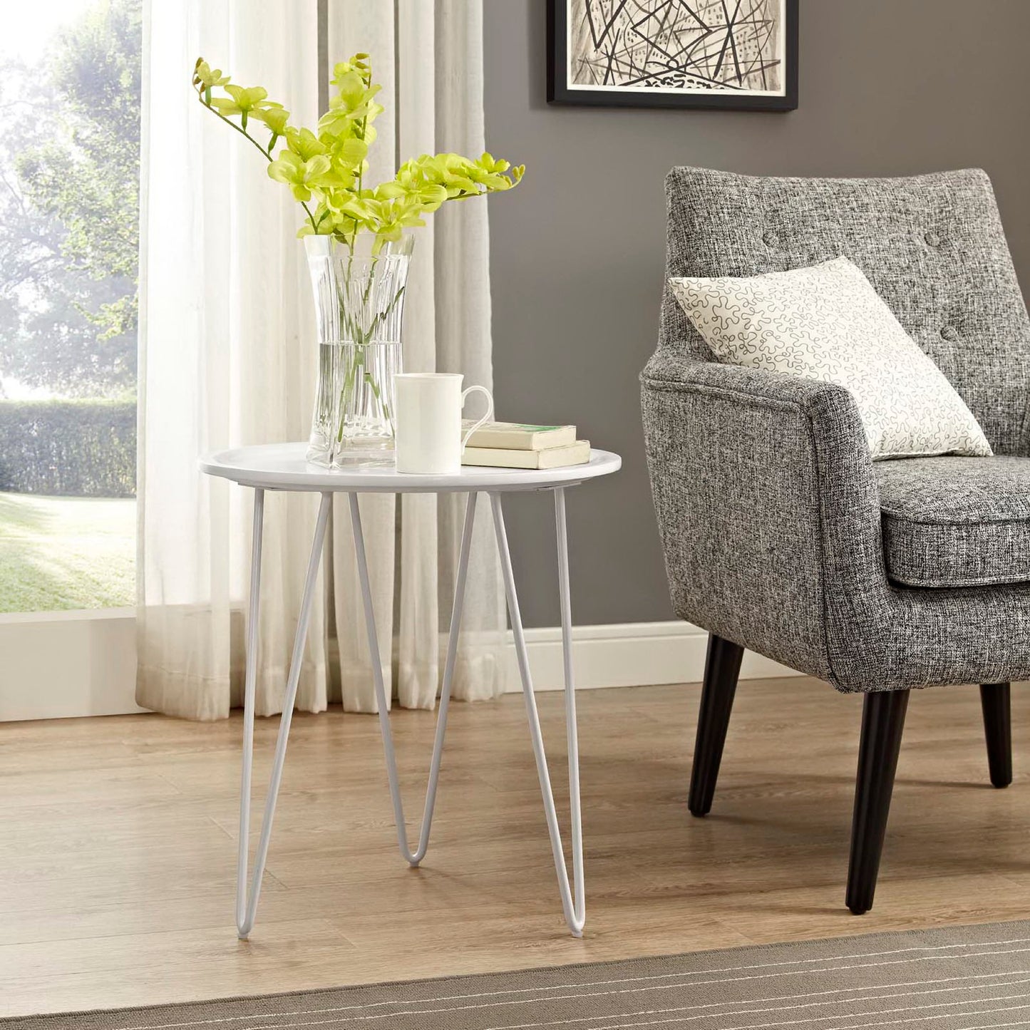 Modway Outlet Digress Side Table by Modway Living Room Furniture White - EEI-2677-WHI