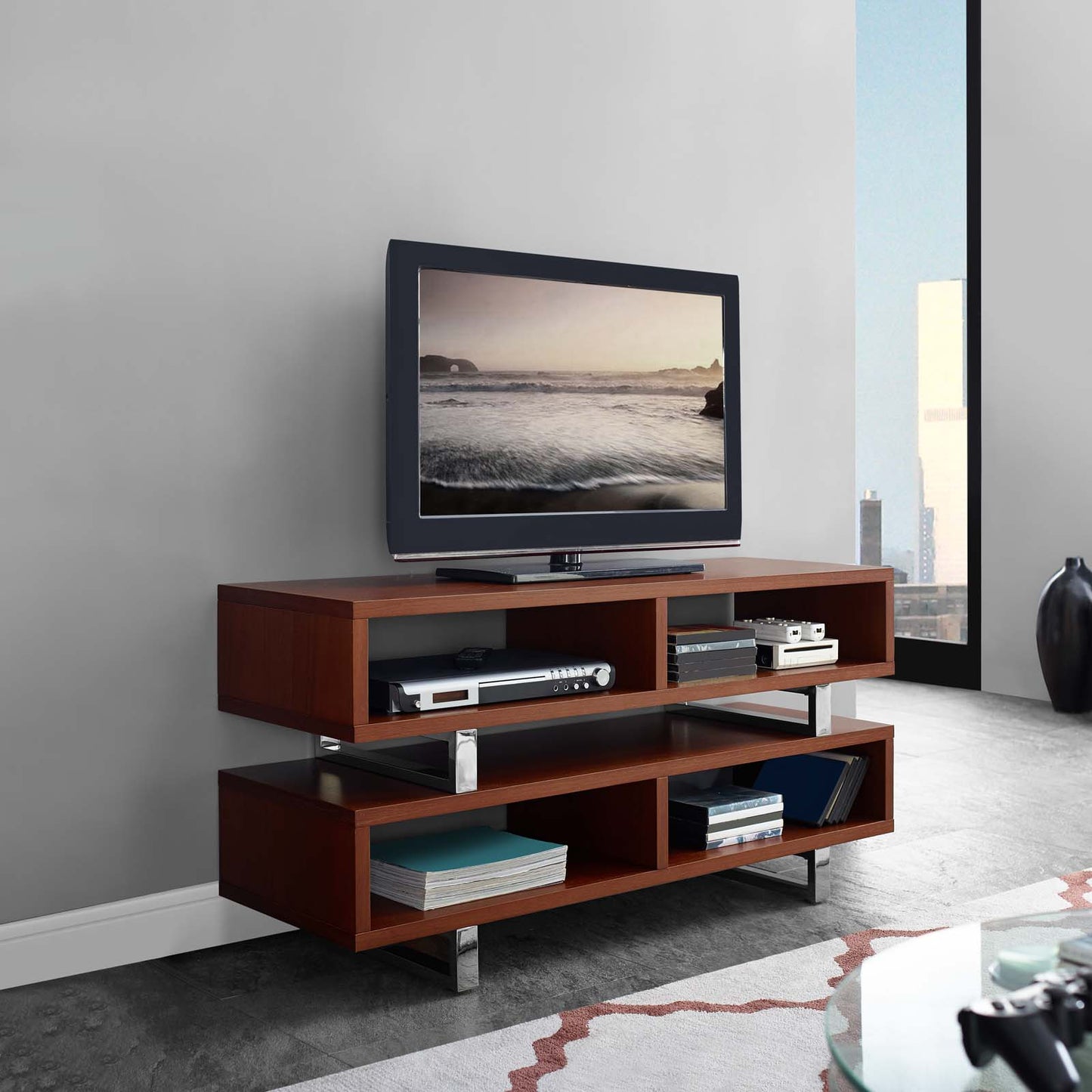 Modway Outlet Amble 47? TV Stand by Modway Living Room Furniture Walnut - EEI-2679-WAL