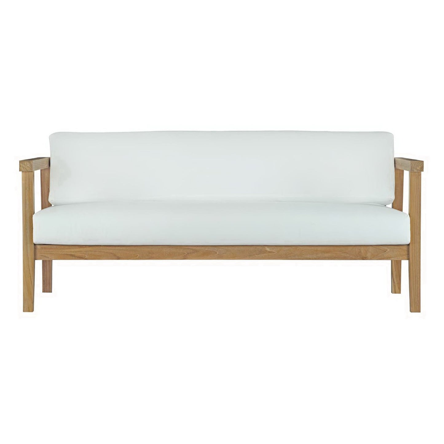 Modway - Bayport 6 Piece Outdoor Patio Teak Set by Modway Outdoor Furniture Sofa Sectionals White - EEI-3109-NAT-WHI-SET