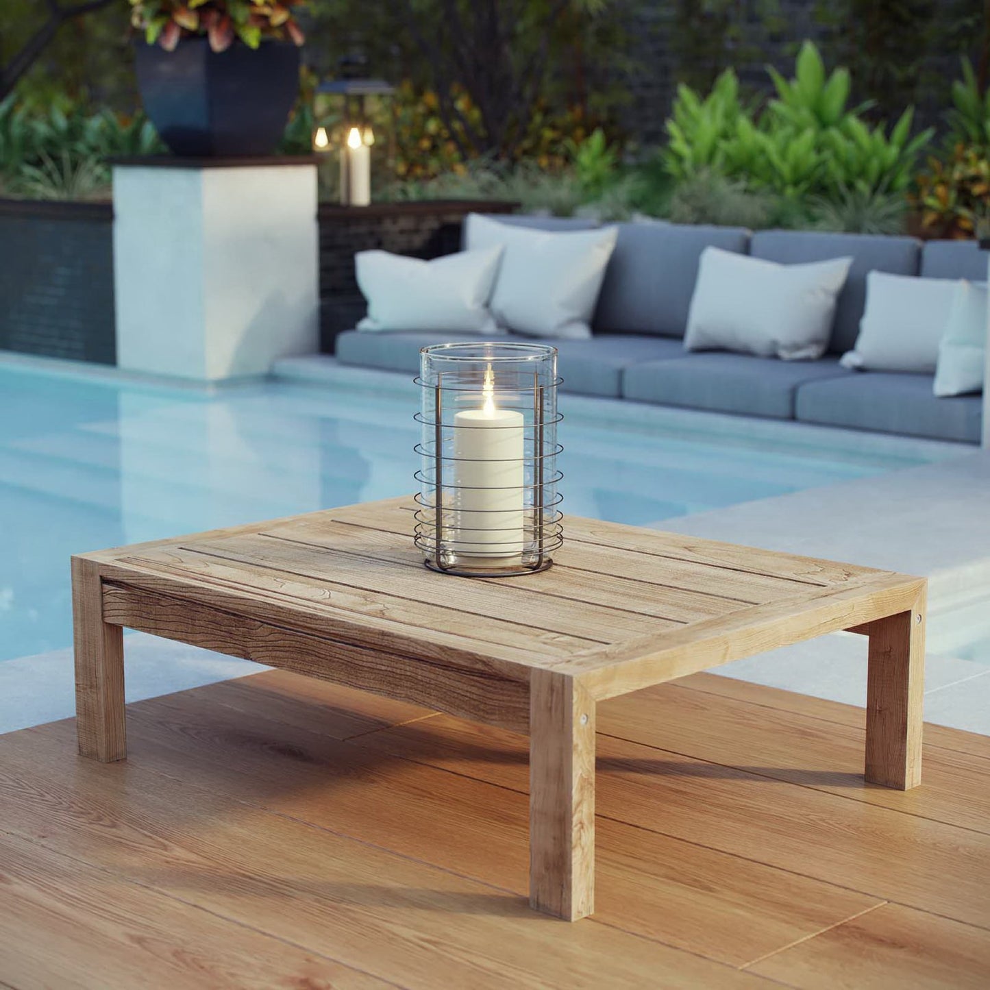 Modway - Upland Outdoor Patio Wood Coffee Table by Modway Outdoor Furniture Bar and Dining Brown - EEI-2710-NAT