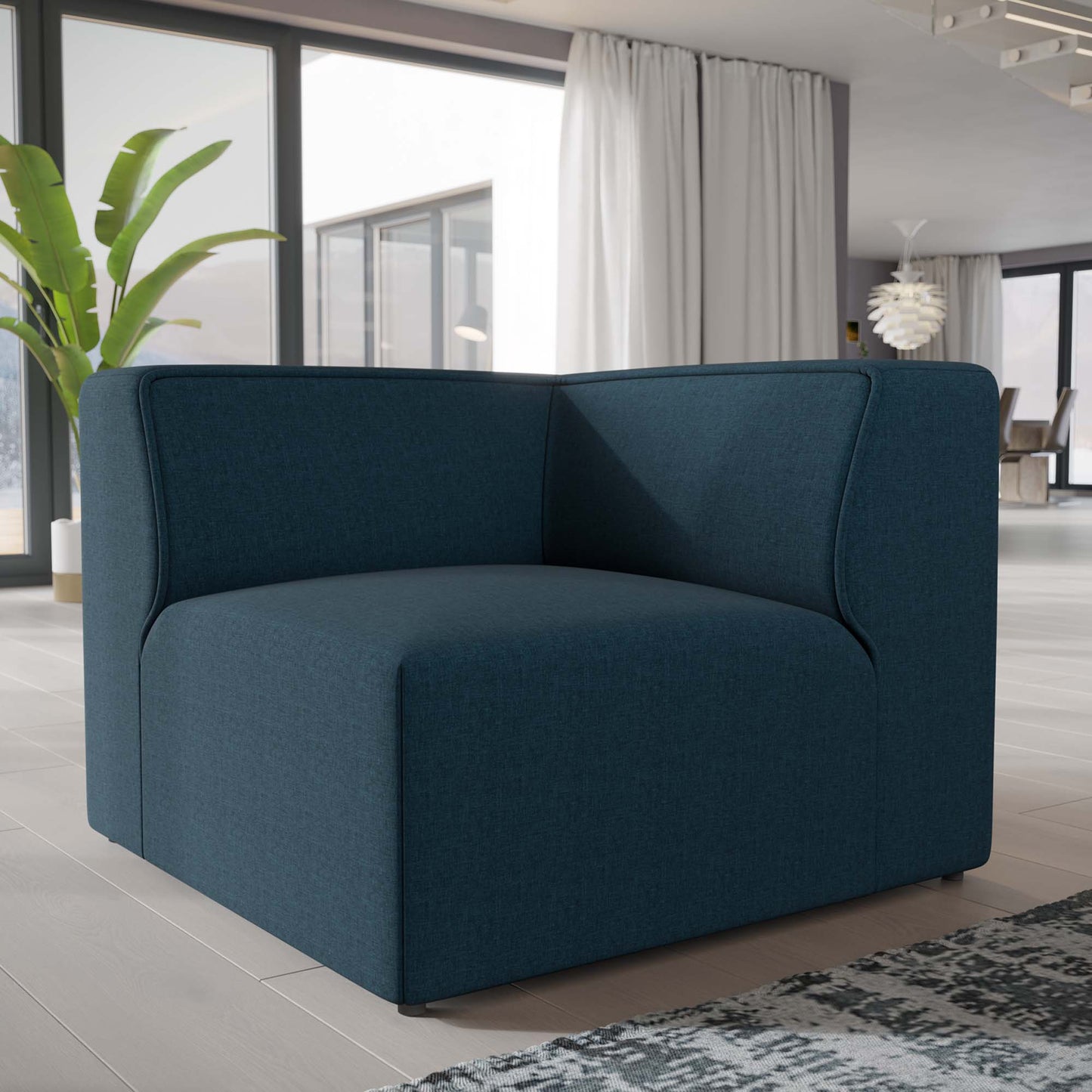 Modway Outlet Mingle Corner Sofa by Modway Living Room Furniture Blue - EEI-2728-BLU