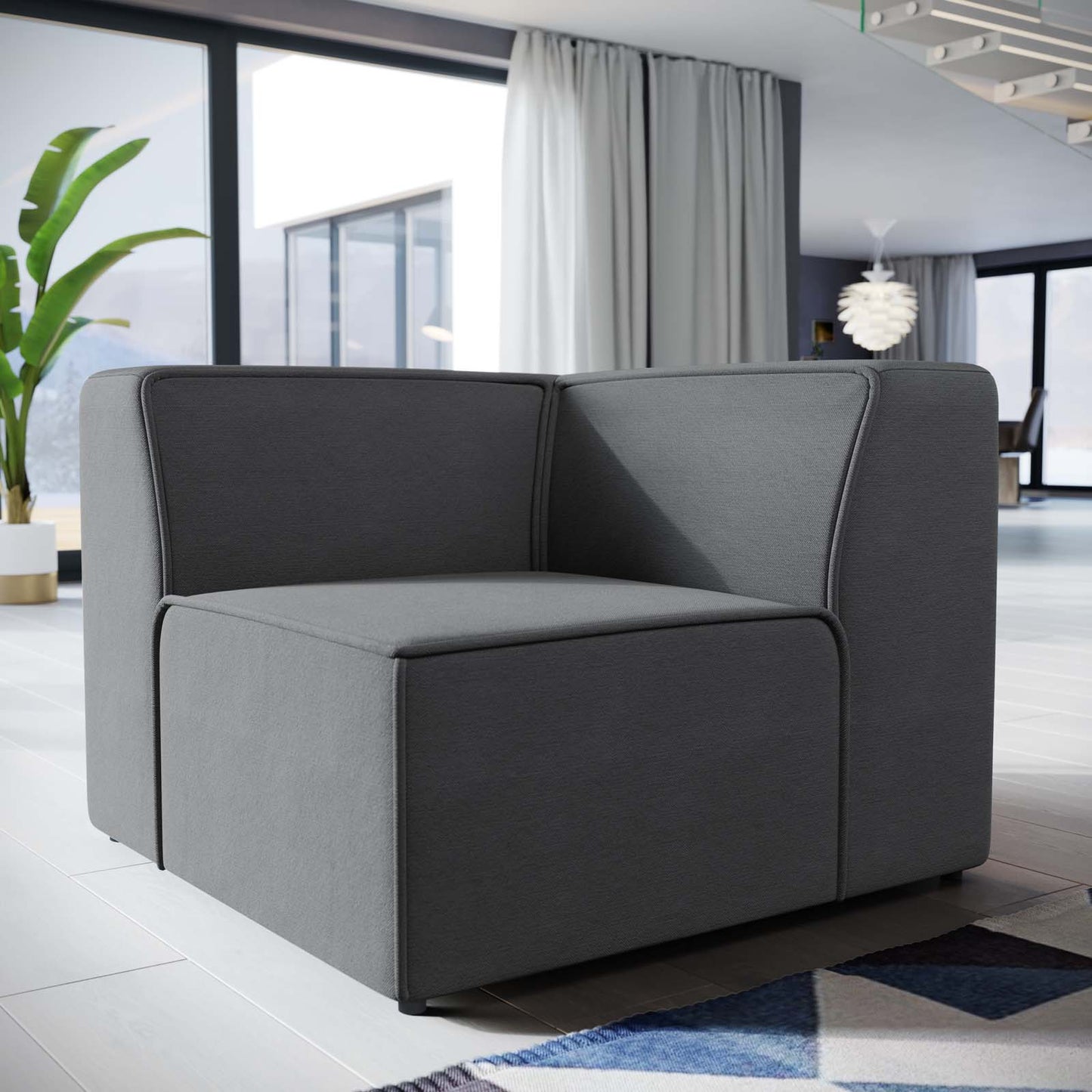 Modway Outlet Mingle Corner Sofa by Modway Living Room Furniture Gray - EEI-2728-GRY