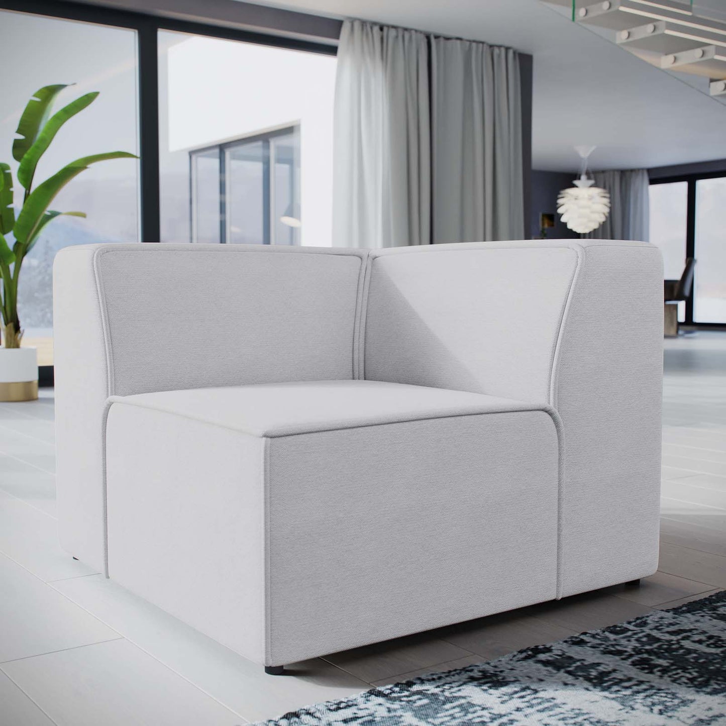 Modway Outlet Mingle Corner Sofa by Modway Living Room Furniture White - EEI-2728-WHI