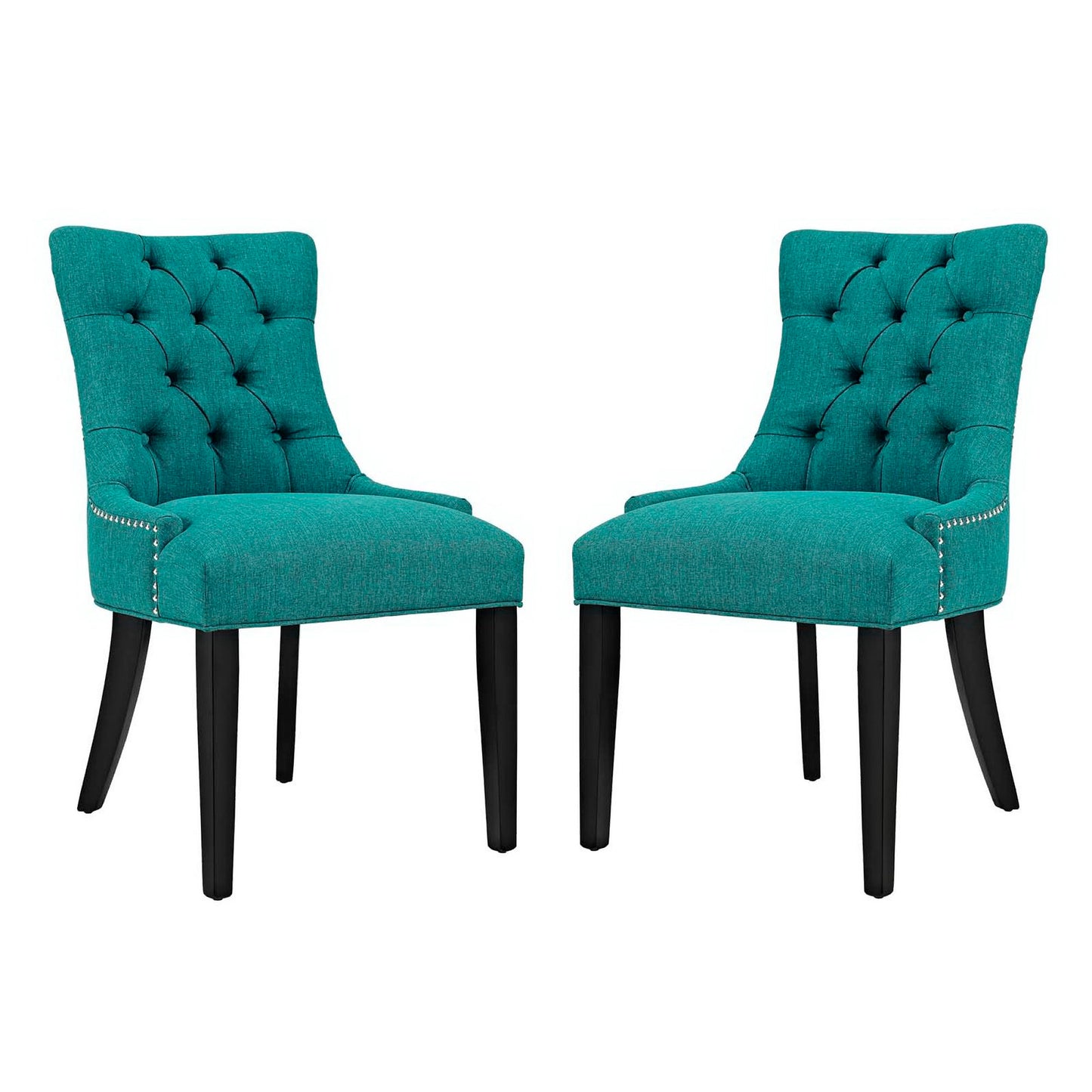 Modway Outlet Regent Fabric Dining Side Chair Set of 2 by Modway Bar and Dining Furniture Teal - EEI-2743-TEA-SET