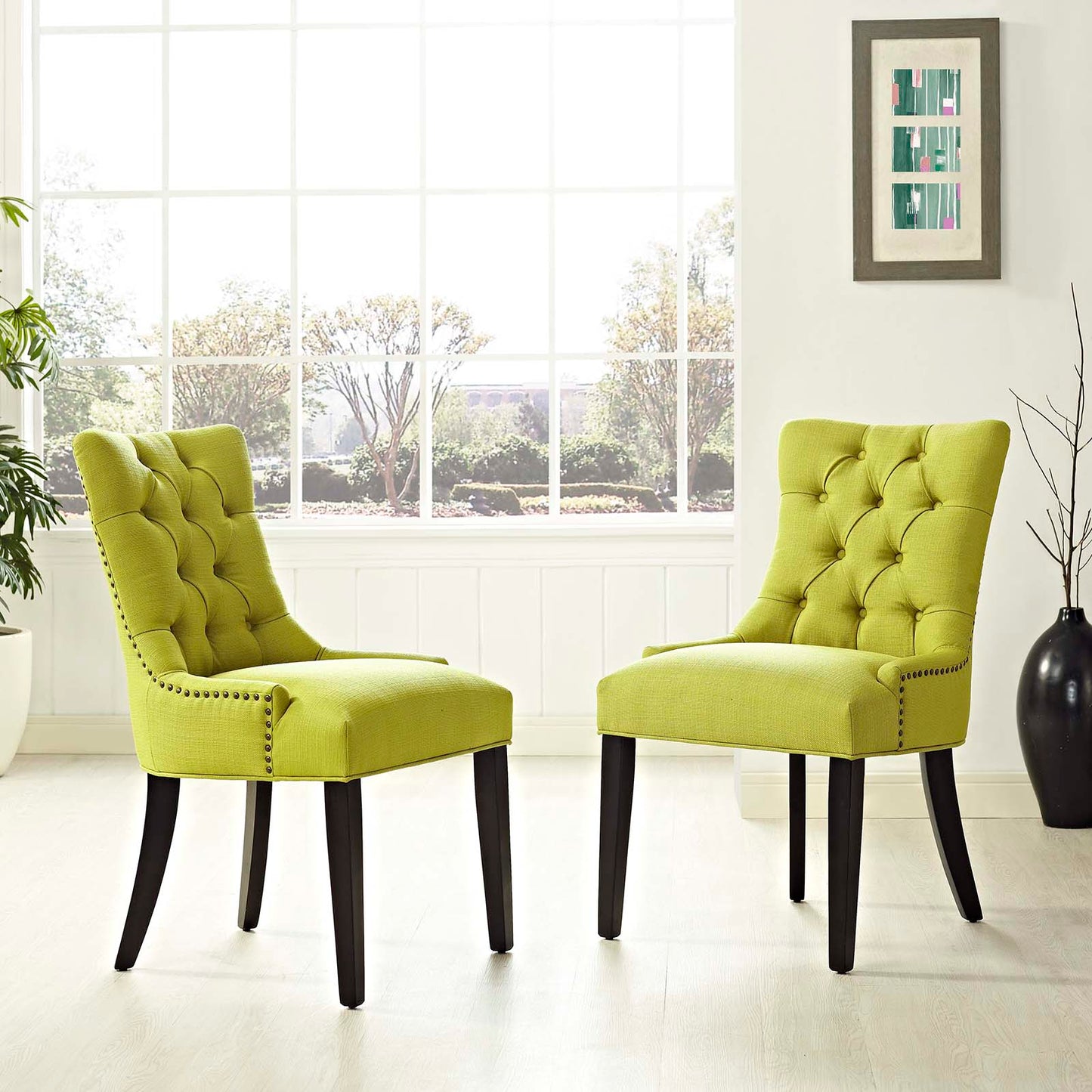 Modway Outlet Regent Fabric Dining Side Chair Set of 2 by Modway Bar and Dining Furniture Wheatgrass - EEI-2743-WHE-SET