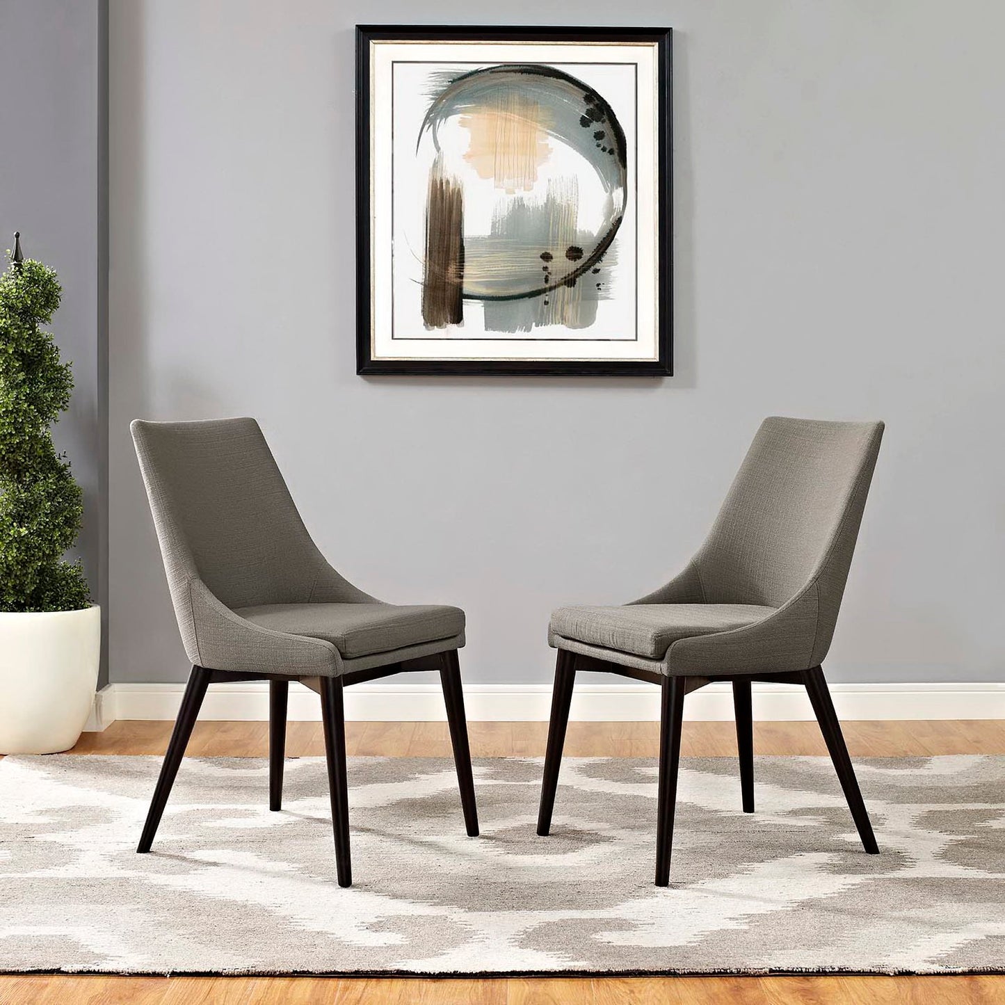 Modway Outlet Viscount Fabric Dining Side Chair Set of 2 by Modway Bar and Dining Furniture Granite - EEI-2745-GRA-SET