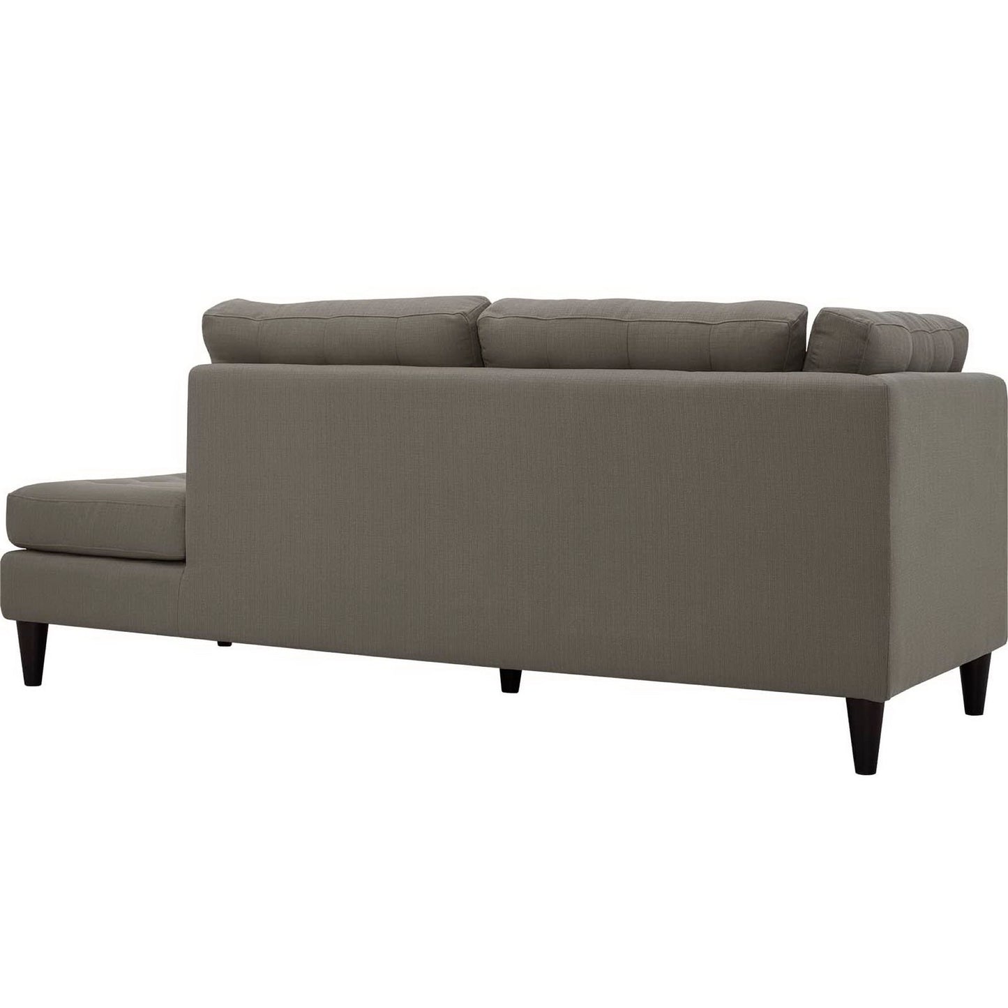 Modway Outlet Empress 2 Piece Upholstered Fabric Right Facing Bumper Sectional by Modway Living Room Furniture Granite - EEI-2797-GRA