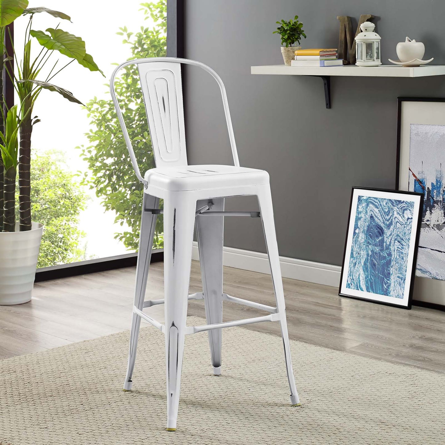 Modway Outlet Promenade Bar Side Stool by Modway Bar and Dining Furniture White - EEI-2813-WHI