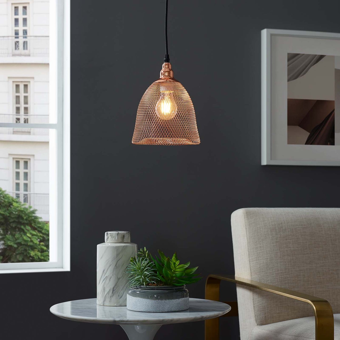 Modway Outlet Glimmer Bell-Shaped Rose Gold Pendant Light by Modway Lighting Lighting - EEI-2902