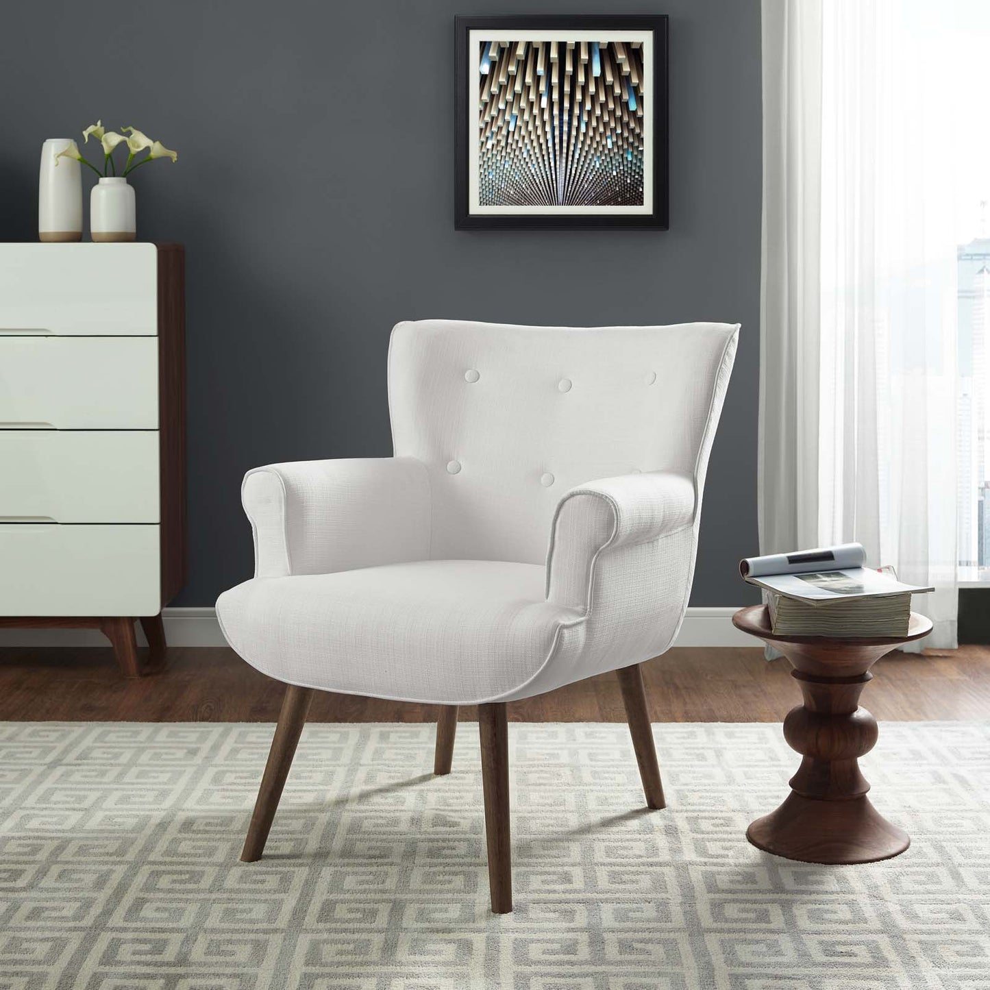 Modway Outlet Cloud Upholstered Armchair by Modway Living Room Furniture White - EEI-2941-WHI