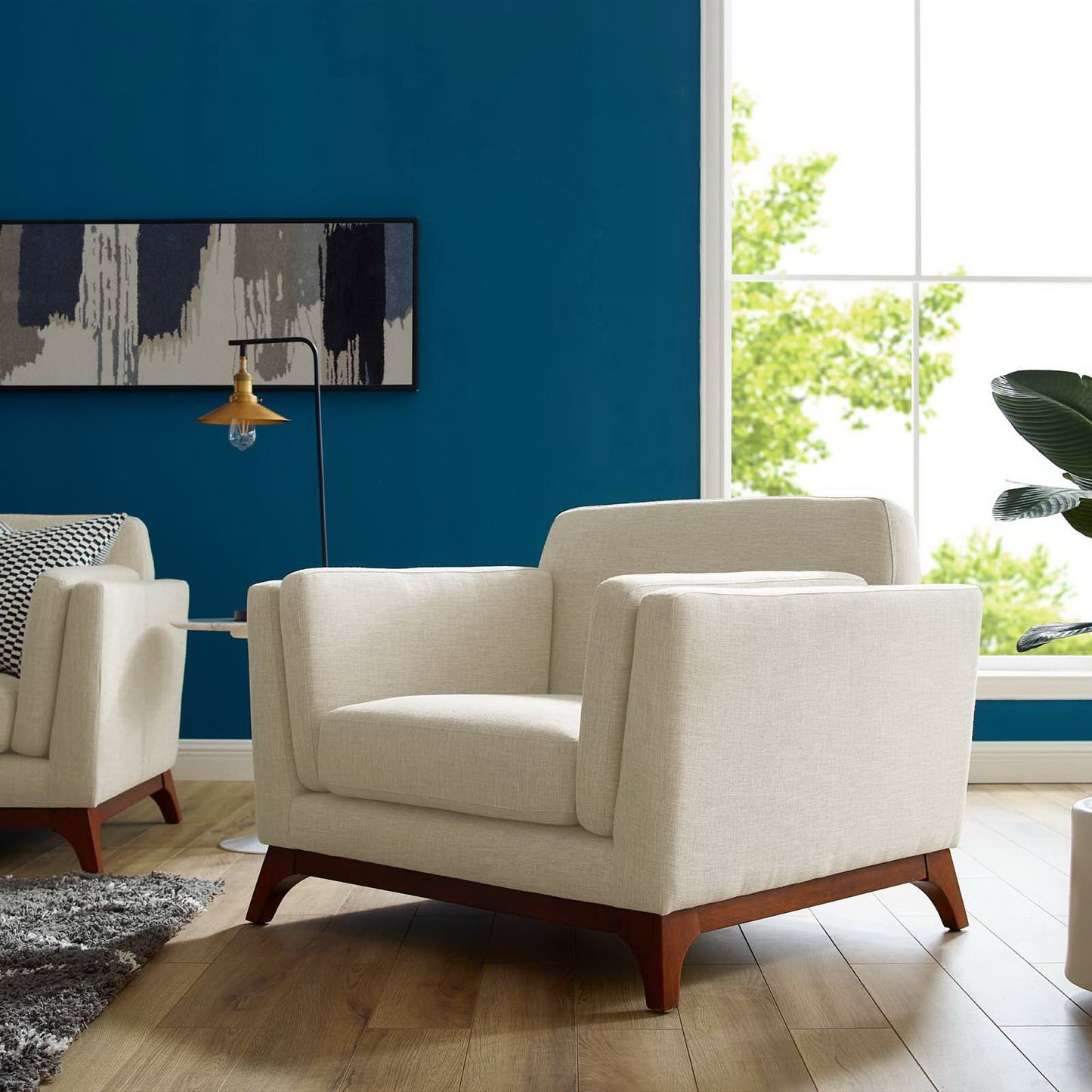 Modway - Chance Upholstered Fabric Armchair by Modway Living Room Sofas and Armchairs Brown - EEI-3063-BEI