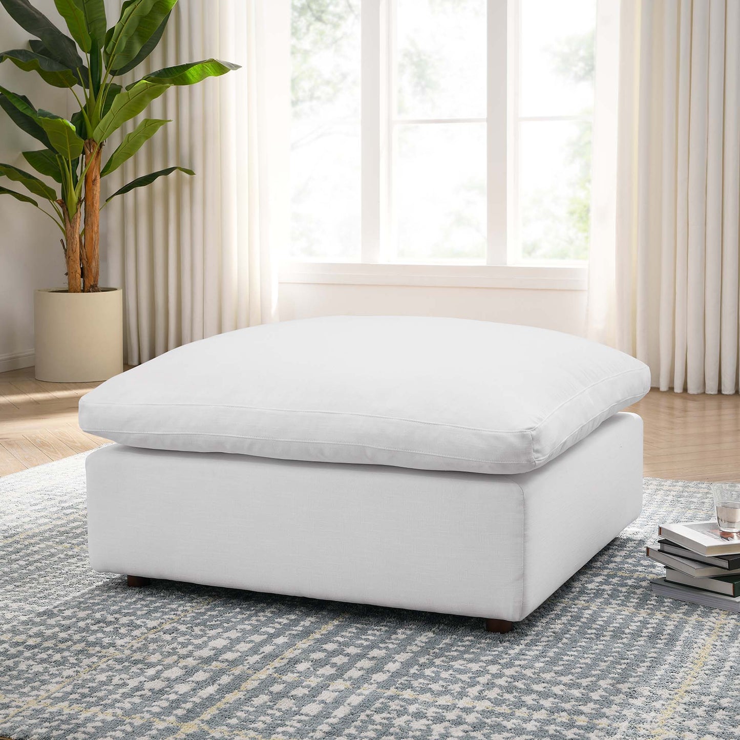 Modway Outlet Commix Down Filled Overstuffed Ottoman by Modway Living Room Furniture Pure White - EEI-3318-PUW