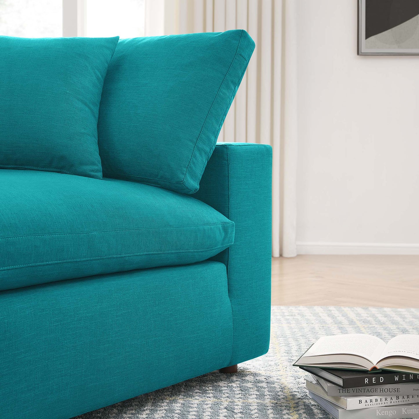 Modway Outlet Commix Down Filled Overstuffed Corner Chair by Modway Living Room Furniture Teal - EEI-3319-TEA