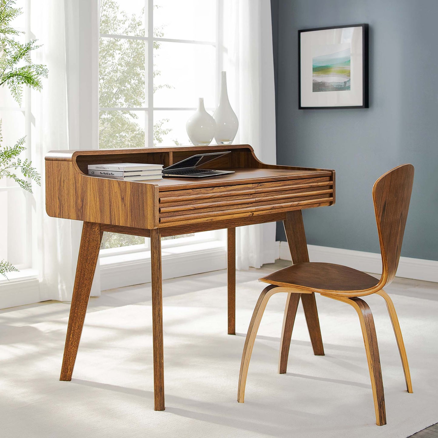Modway - Render Writing Desk by Modway Office Furniture Computer Desks Brown - EEI-3342-WAL