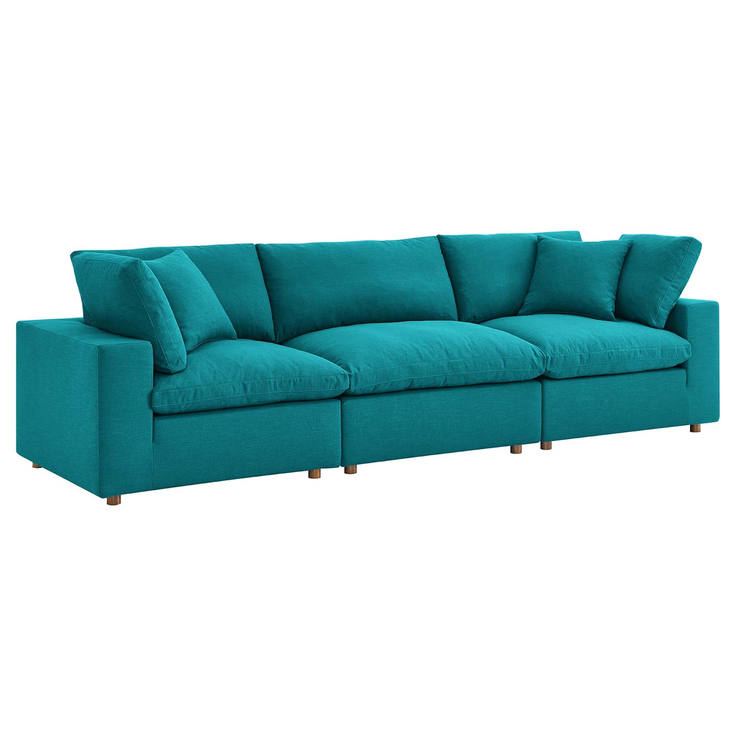 Modway Outlet Commix 3 Piece Down Filled Overstuffed Sectional Sofa Set by Modway Living Room Furniture Teal - EEI-3355-TEA