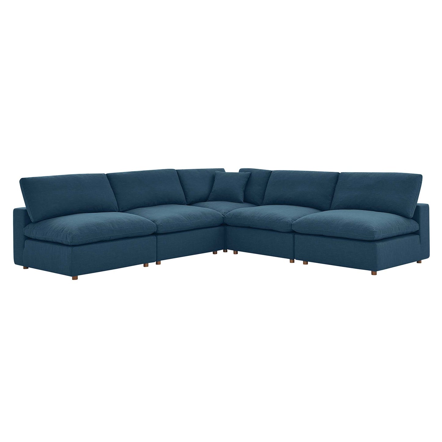 Modway Outlet Commix 5-Piece Down Filled Overstuffed Armless Sectional Sofa by Modway Living Room Furniture Azure - EEI-3360-AZU