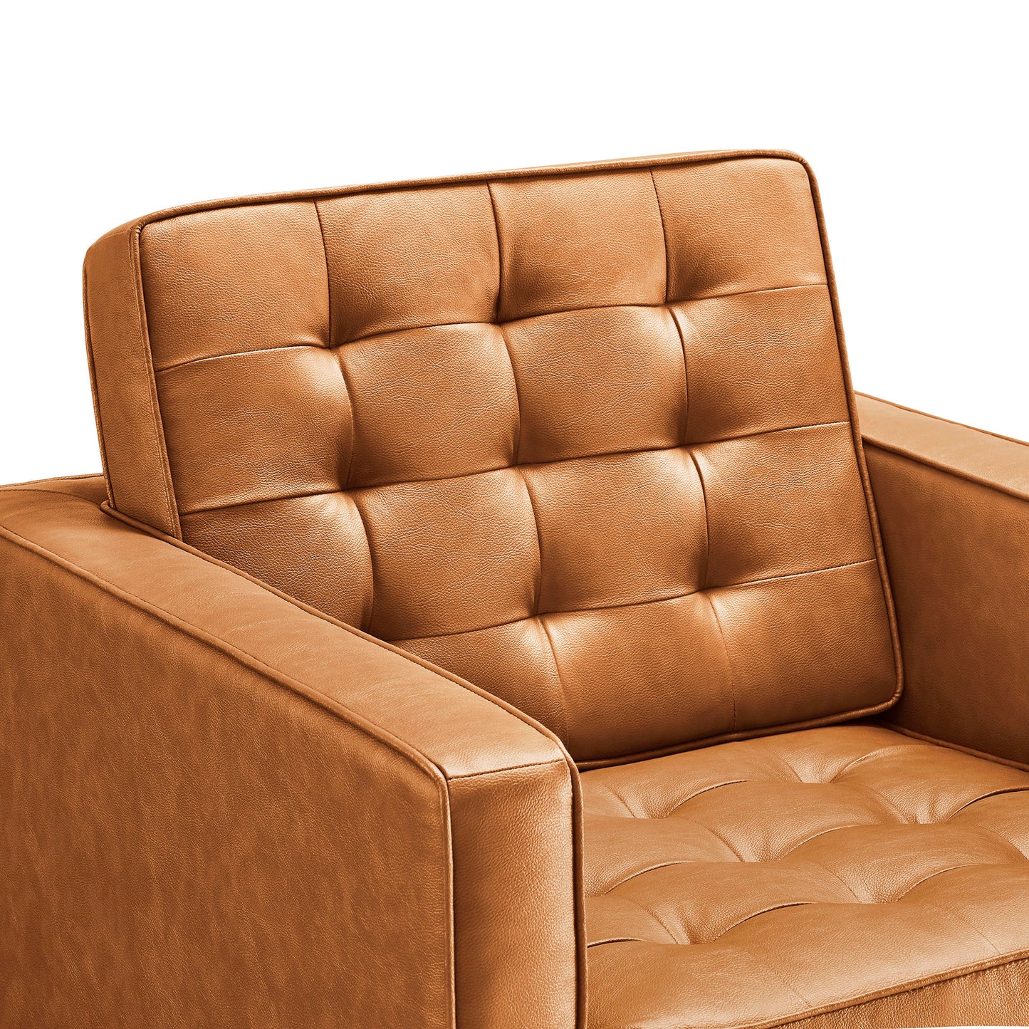 Modway - Loft Tufted Vegan Leather Armchair by Modway Living Room Sofas and Armchairs Brown - EEI-3391-SLV-TAN