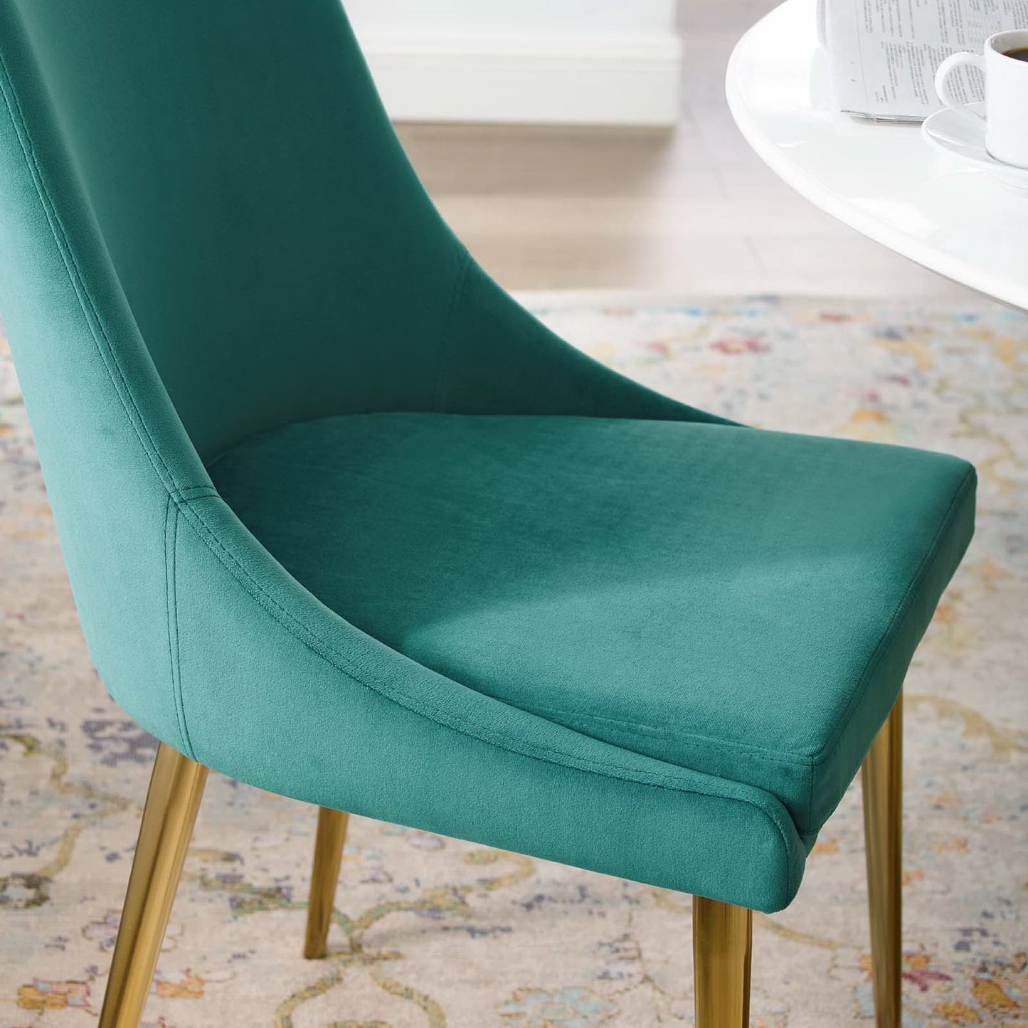 Modway Outlet Viscount Modern Accent Performance Velvet Dining Chair by Modway Bar and Dining Furniture Teal - EEI-3416-TEA