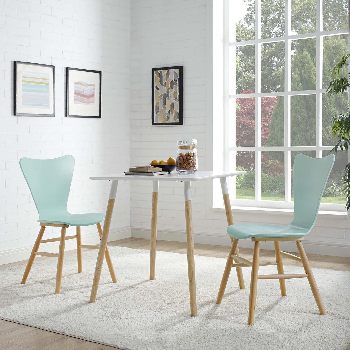 Modway Outlet Cascade Dining Chair Set of 2 by Modway Bar and Dining Furniture Light Blue - EEI-3476-LBU