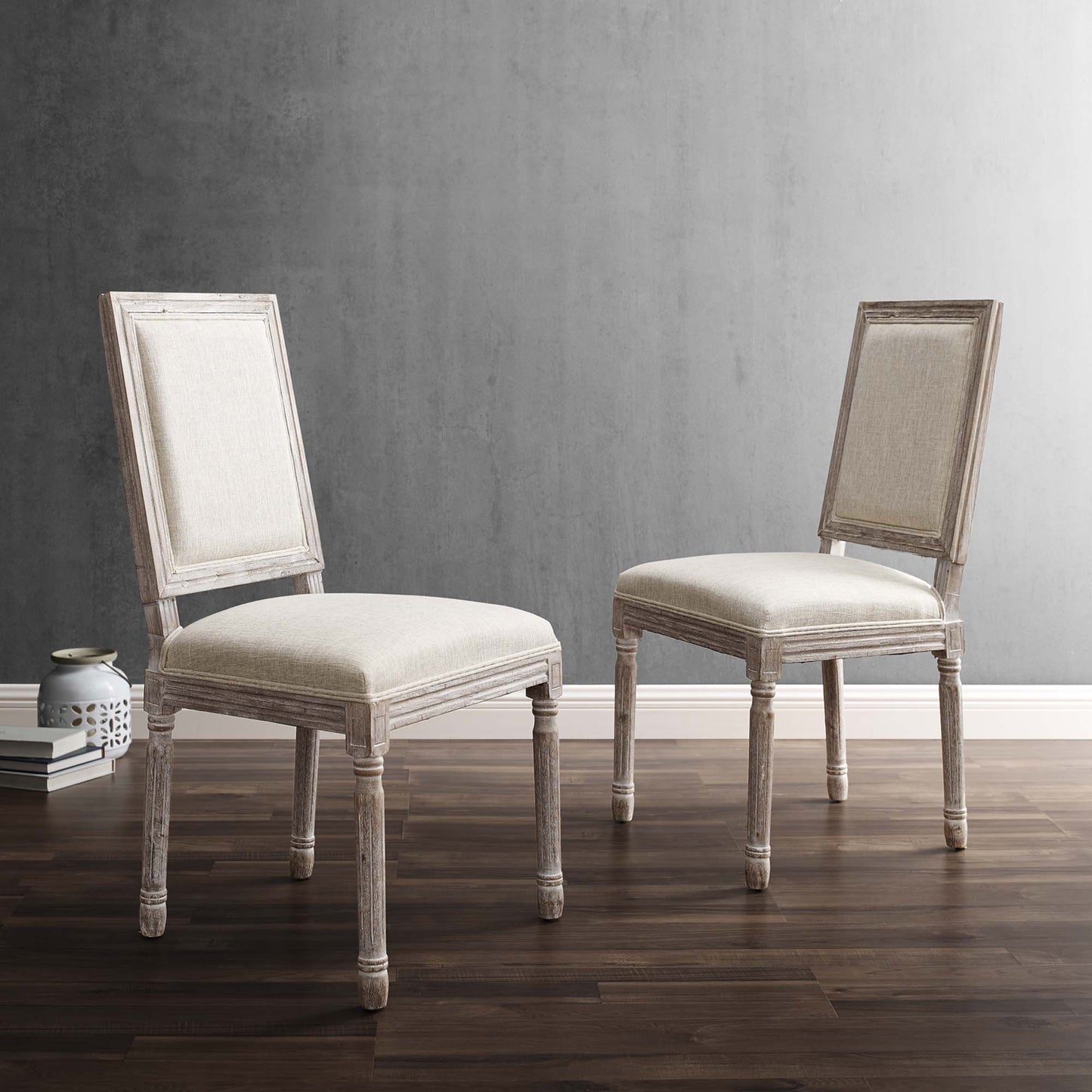 Modway Outlet Court Upholstered Fabric Dining Side Chair Set of 2 by Modway Bar and Dining Furniture Beige - EEI-3500-BEI