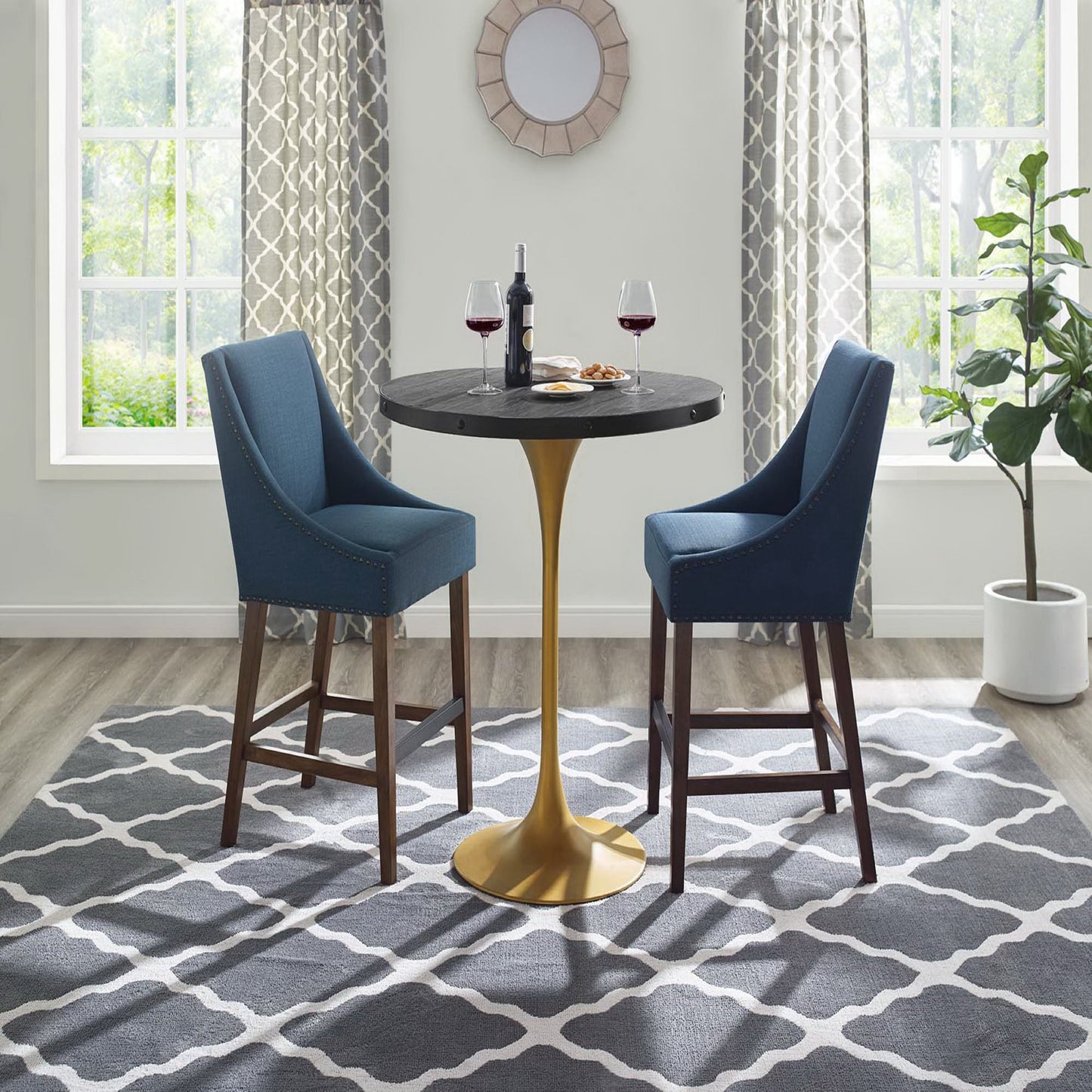 Modway Outlet Drive Wood Bar Table by Modway Bar and Dining Furniture Black Gold - EEI-3593-BLK-GLD