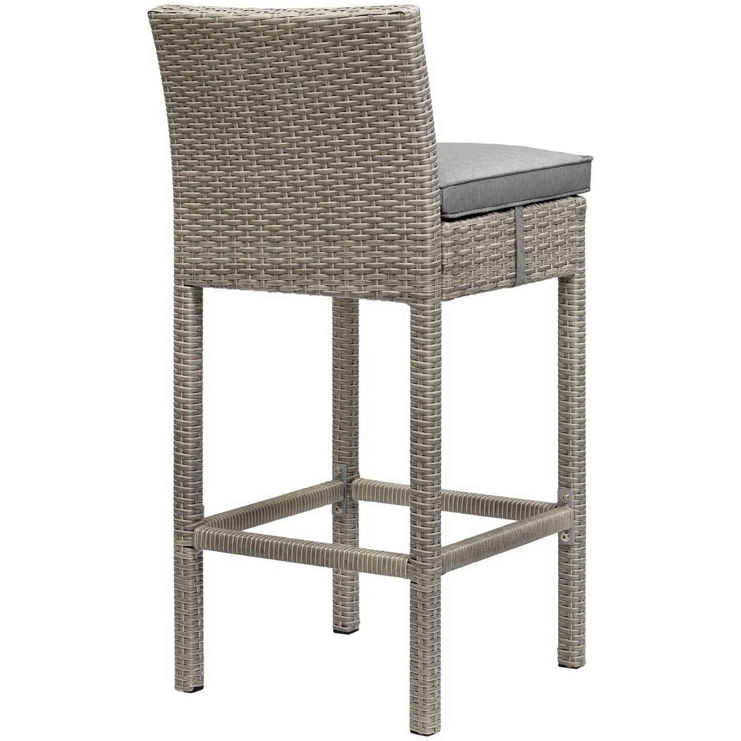 Modway Outlet Conduit Outdoor Patio Wicker Rattan Bar Stool Set of 2 by Modway Outdoor Furniture Furniture Light Gray Gray - EEI-3604-LGR-GRY