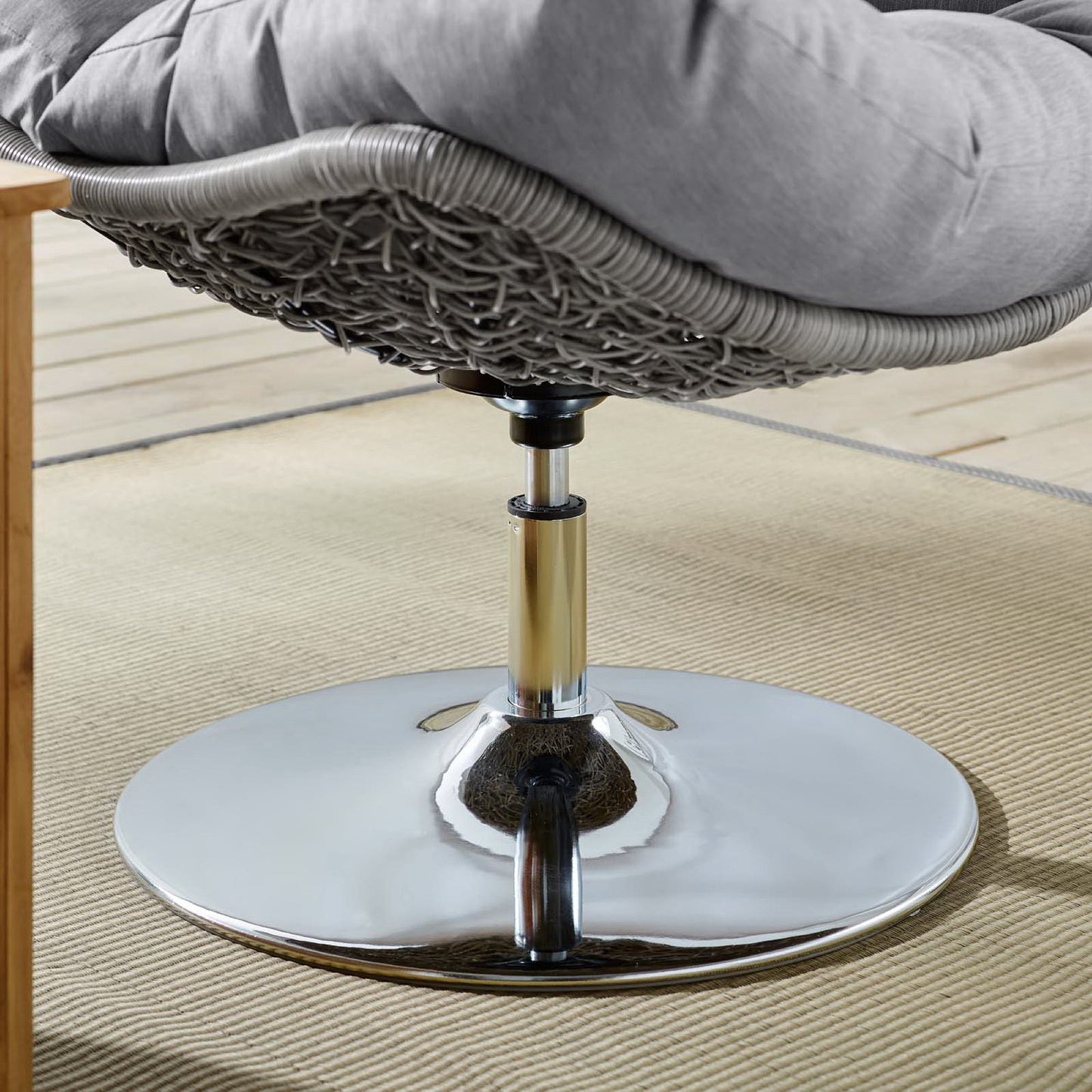 Modway - Brighton Wicker Rattan Outdoor Patio Swivel Lounge Chair by Modway Outdoor Furniture Sofa Sectionals Gray - EEI-3616-LGR-GRY