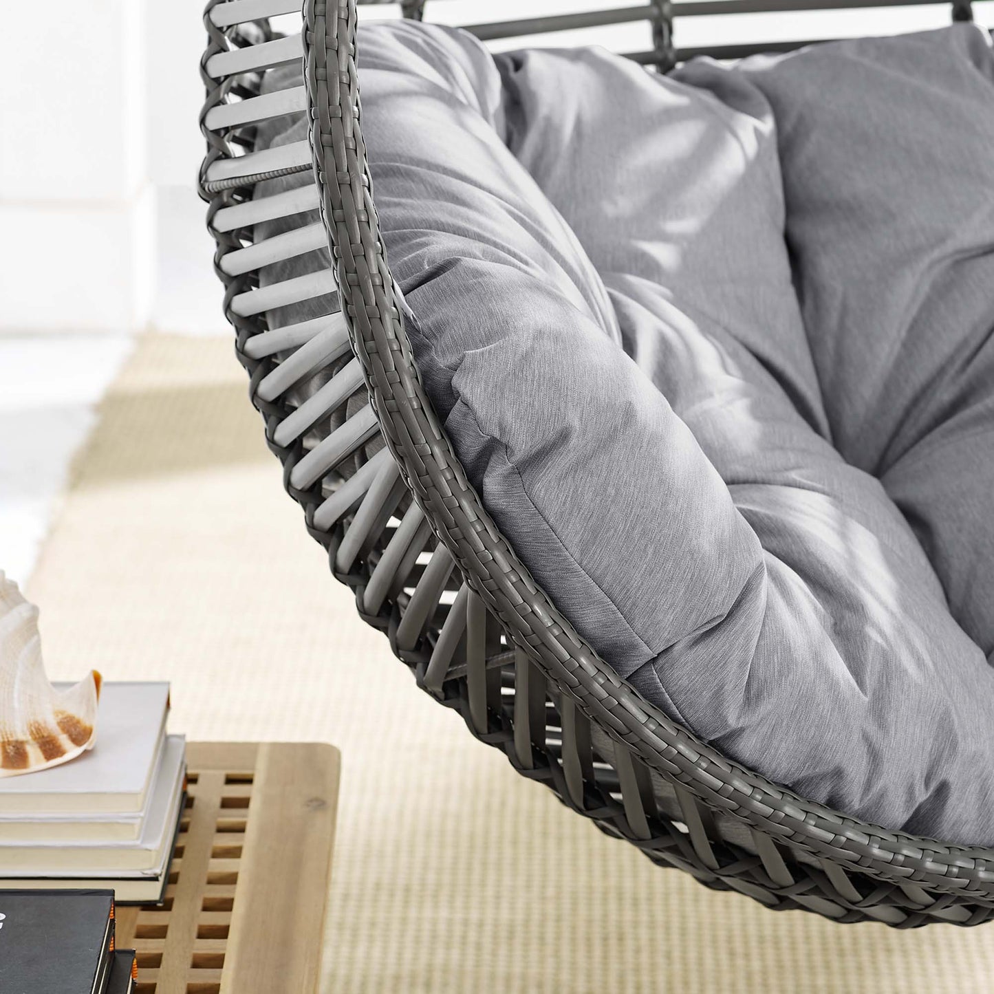 Modway - Garner Teardrop Outdoor Patio Swing Chair Without Stand by Modway Outdoor Furniture Daybeds and Lounges Gray - EEI-3637-GRY-GRY