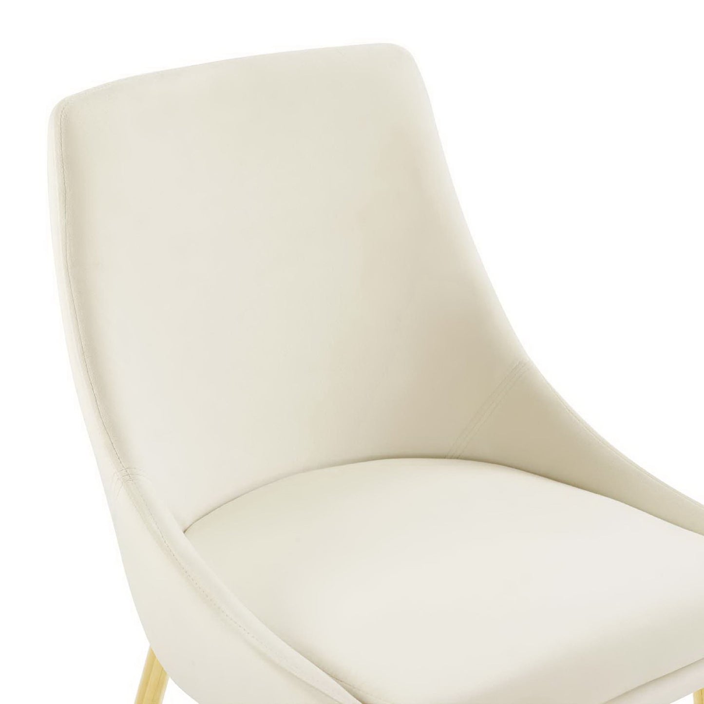 Modway Outlet Viscount Performance Velvet Dining Chairs Set of 2 by Modway Bar and Dining Furniture Gold Ivory - EEI-3808-GLD-IVO