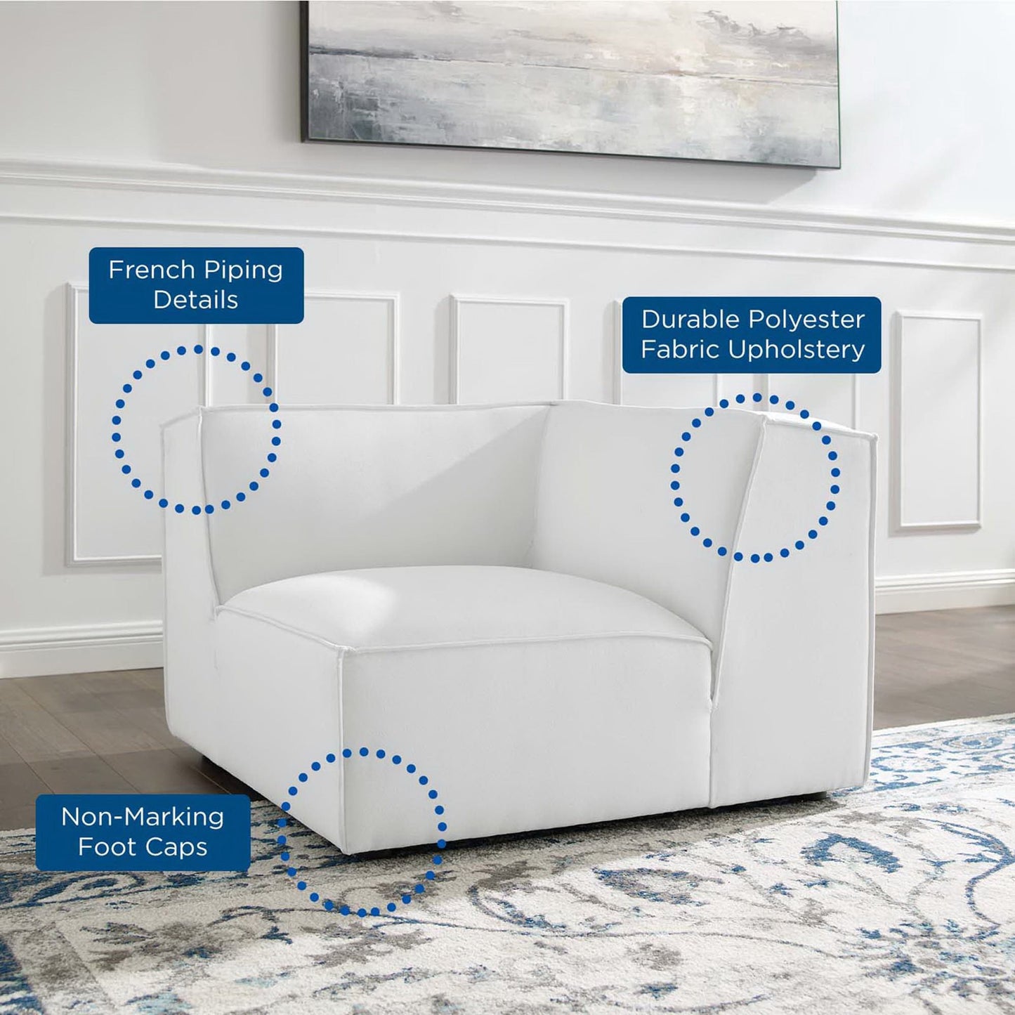 Modway Outlet Restore Sectional Sofa Corner Chair by Modway Living Room Furniture White - EEI-3871-WHI