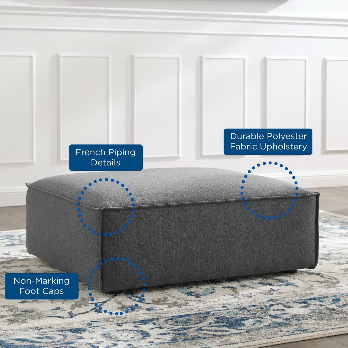 Modway - Restore Ottoman by Modway Living Room Sofas and Armchairs Gray - EEI-3873-CHA