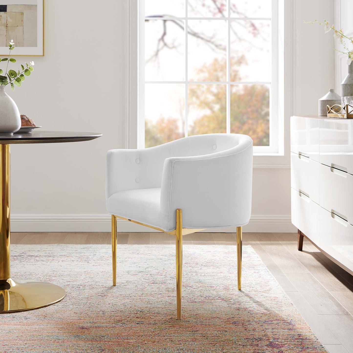 Modway Outlet Savour Tufted Performance Velvet Accent Chair by Modway Living Room Furniture White - EEI-3903-WHI