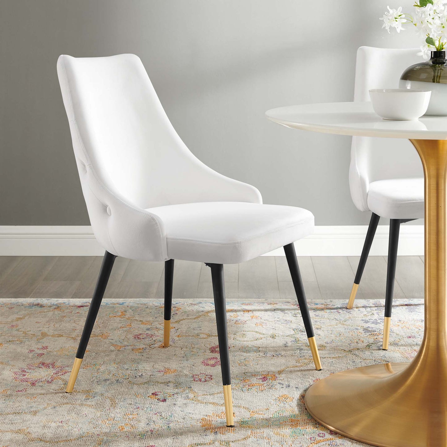 Modway Outlet Adorn Tufted Performance Velvet Dining Side Chair by Modway Bar and Dining Furniture White - EEI-3907-WHI
