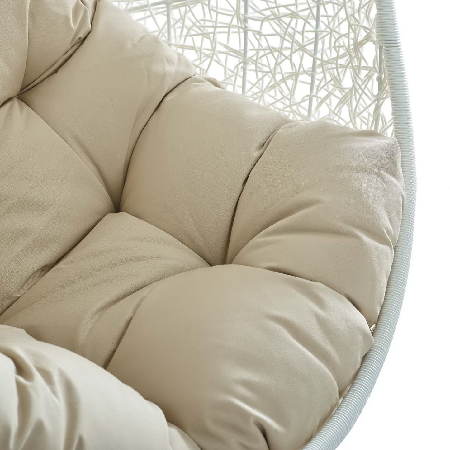 Modway - Hide Outdoor Patio Sunbrella? Swing Chair With Stand by Modway Outdoor Furniture Daybeds and Lounges Brown - EEI-3929-WHI-BEI