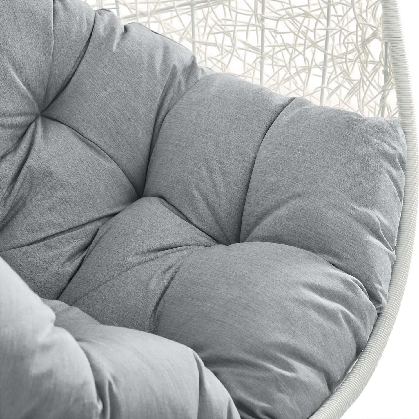 Modway - Hide Outdoor Patio Sunbrella? Swing Chair With Stand by Modway Outdoor Furniture Daybeds and Lounges Gray - EEI-3929-WHI-GRY