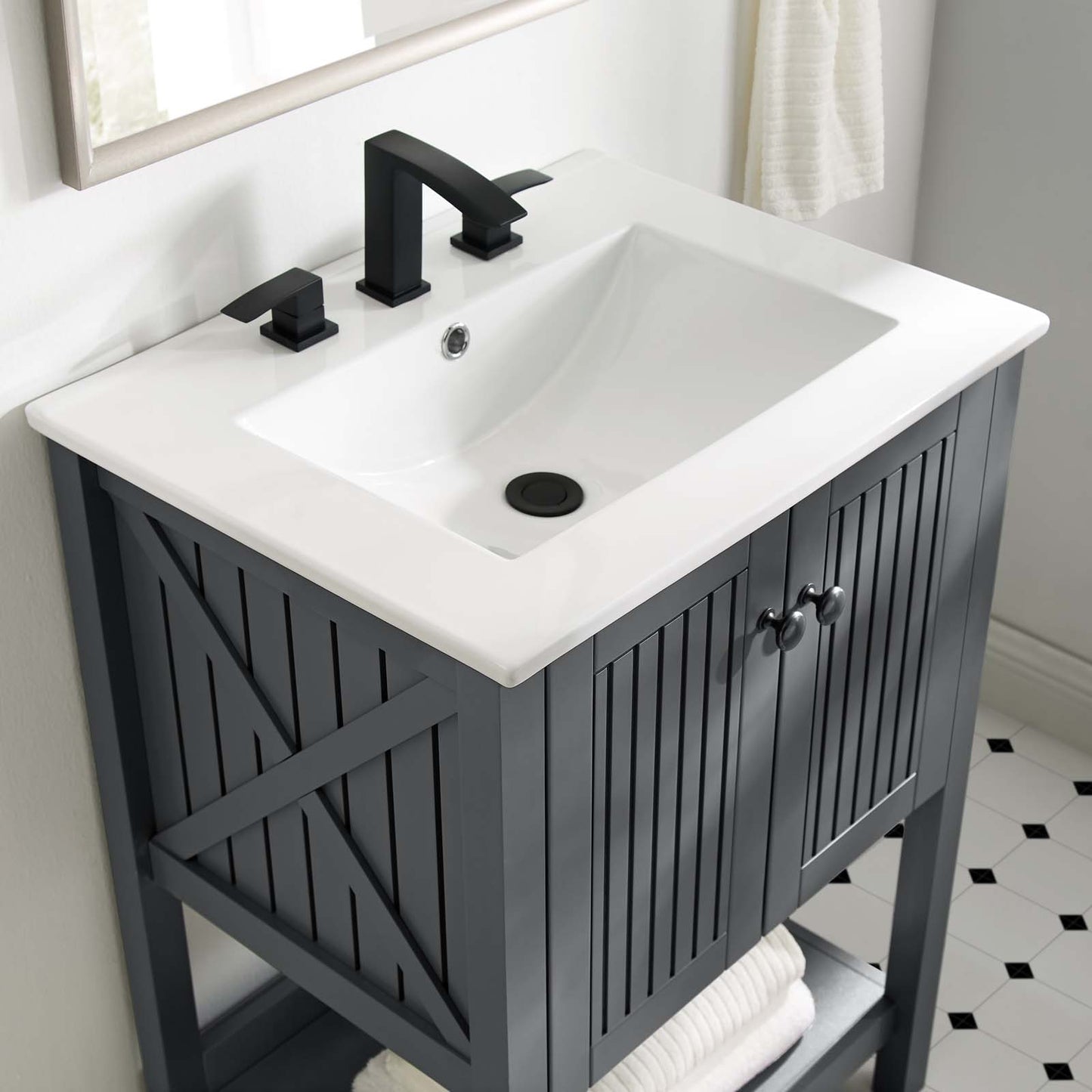 Modway Outlet Steam 23" Bathroom Vanity Cabinet (Sink Basin Not Included) by Modway Bathroom Furniture Gray - EEI-3942-GRY