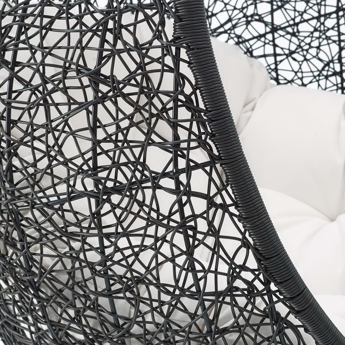 Modway - Encase Sunbrella? Swing Outdoor Patio Lounge Chair by Modway Outdoor Furniture Daybeds and Lounges White - EEI-3943-BLK-WHI