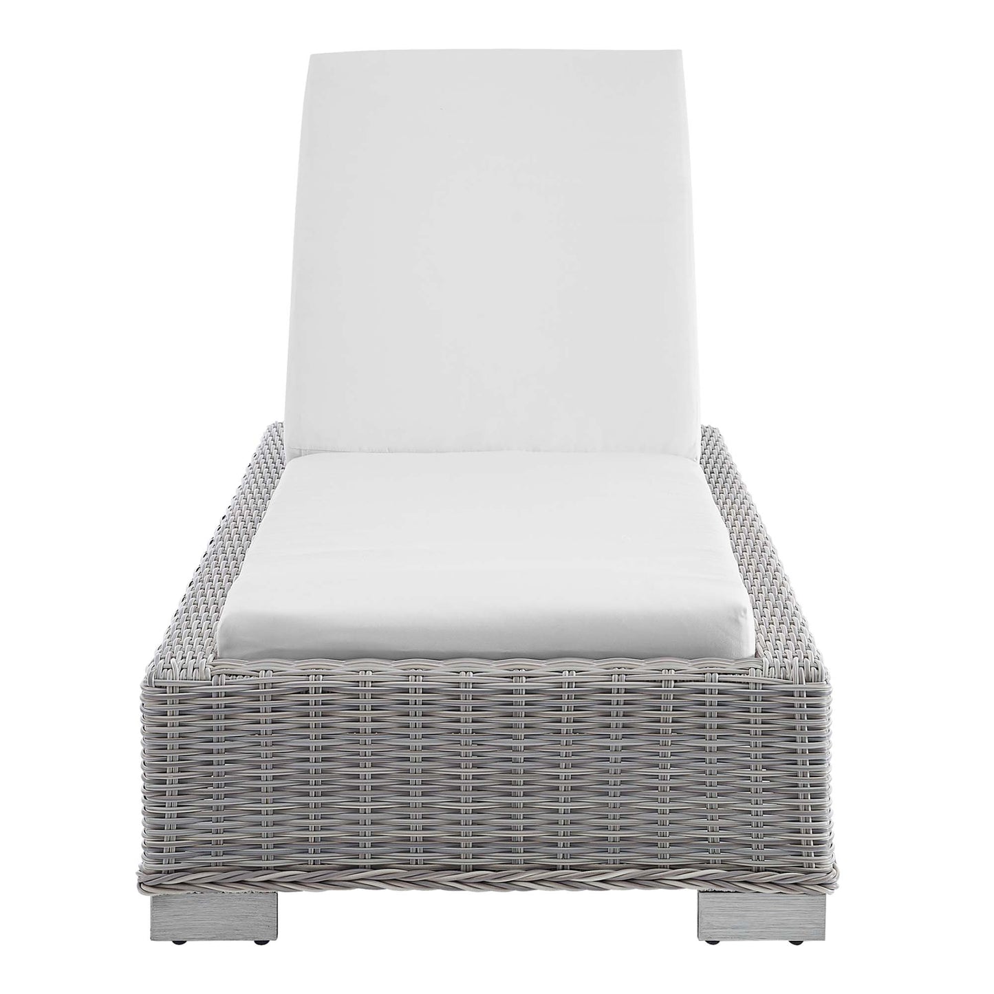 Modway - Conway Sunbrella? Outdoor Patio Wicker Rattan Chaise Lounge by Modway Outdoor Furniture Sofa Sectionals White - EEI-3978-LGR-WHI