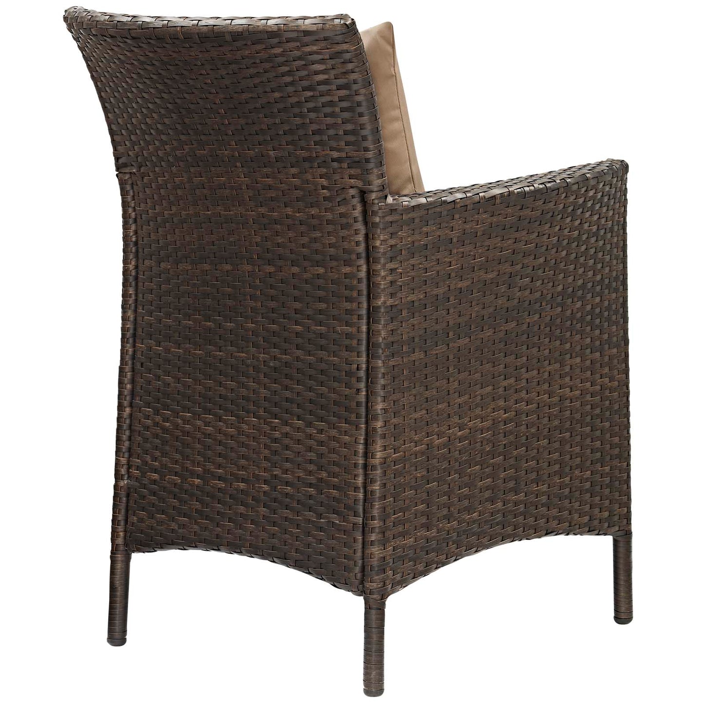 Modway Outlet Conduit Outdoor Patio Wicker Rattan Dining Armchair Set of 4 by Modway Outdoor Furniture Furniture Brown Mocha - EEI-4031-BRN-MOC