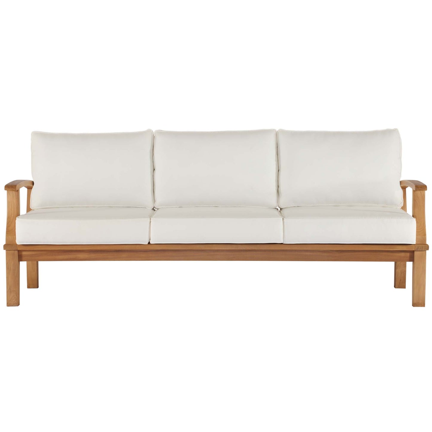 Modway - Marina Outdoor Patio Teak Sofa by Modway Outdoor Furniture Sofa Sectionals White - EEI-4176-NAT-WHI