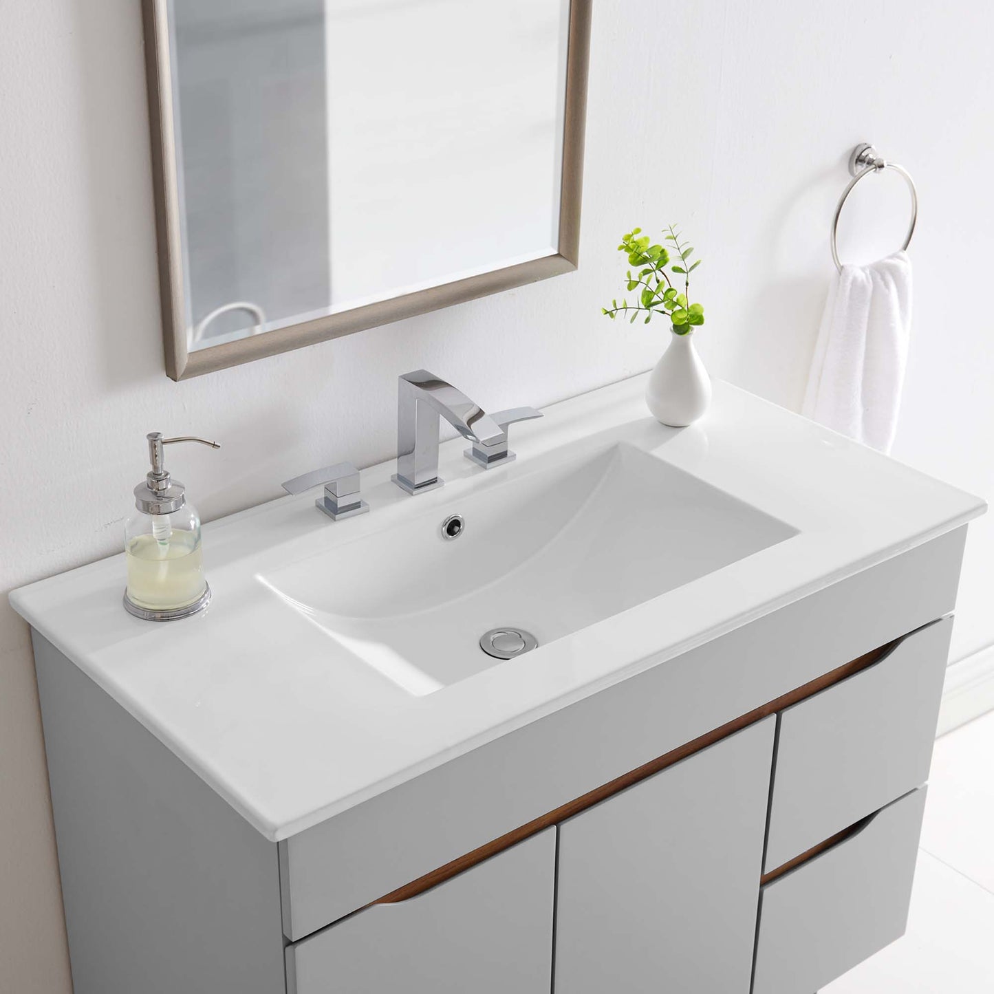 Modway - Cayman 36" Bathroom Sink by Modway Bathroom Vanities White - EEI-4203-WHI