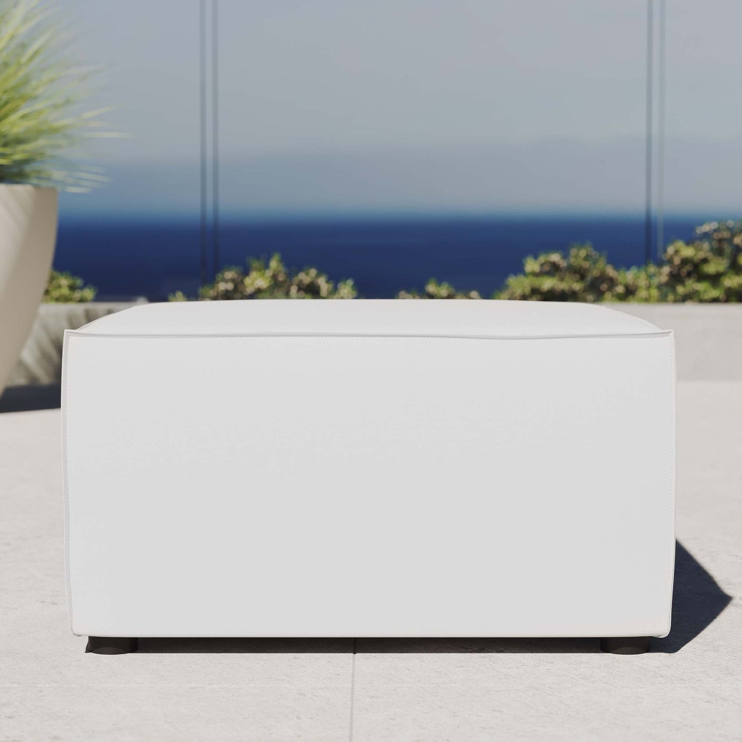 Modway - Saybrook Outdoor Patio Upholstered Sectional Sofa Ottoman by Modway Outdoor Furniture Sofa Sectionals White - EEI-4211-WHI