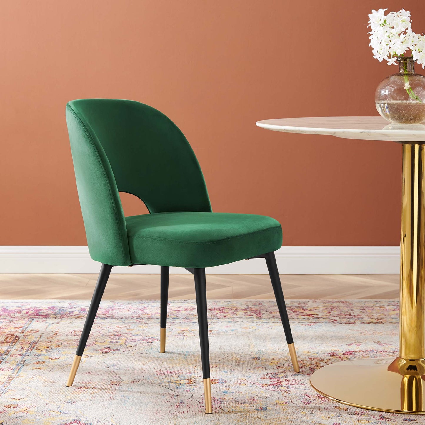 Modway - Rouse Performance Velvet Dining Side Chair by Modway Bar and Dining Dining Chairs Green - EEI-4212-EME
